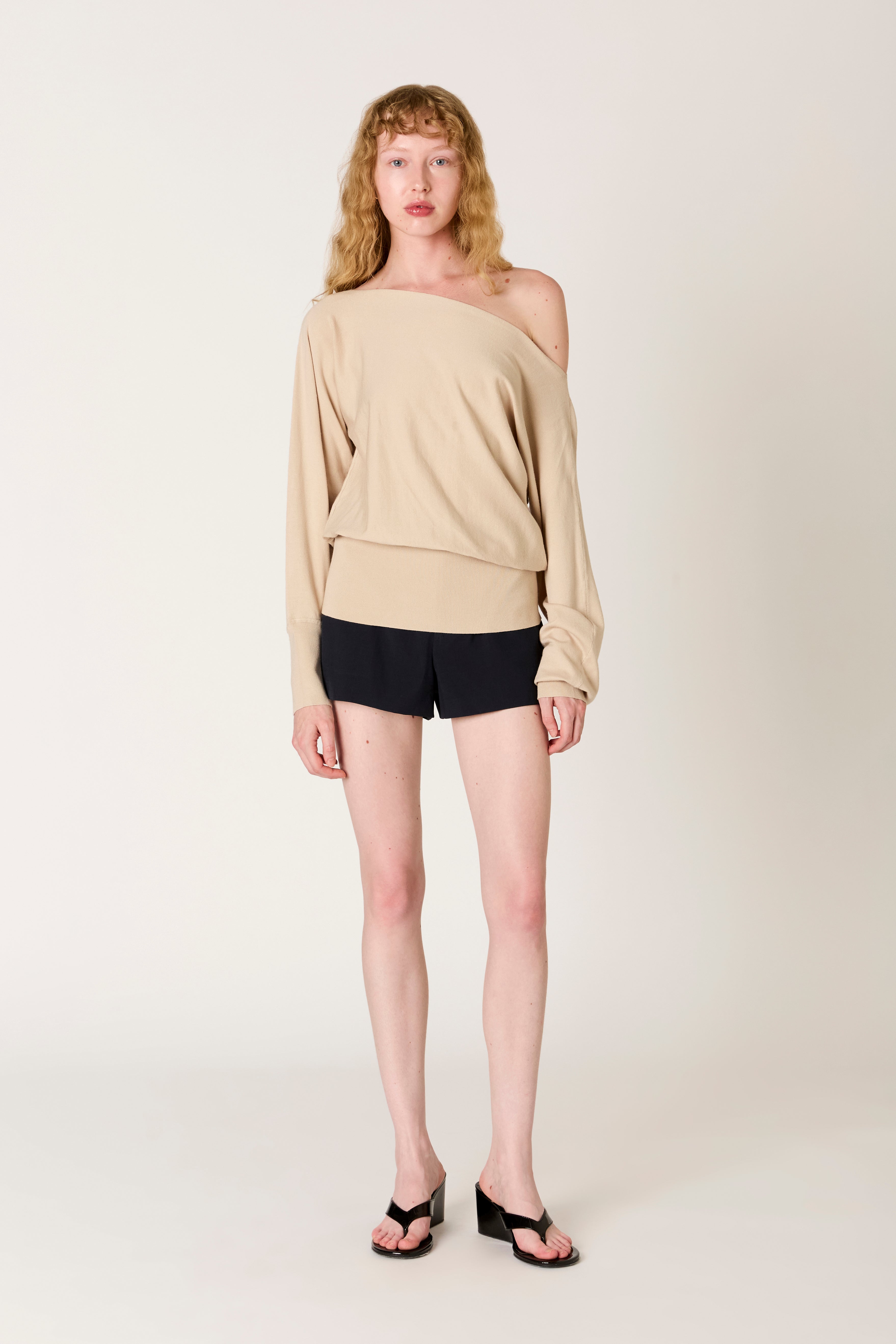 Sabina Sweater in stone front view