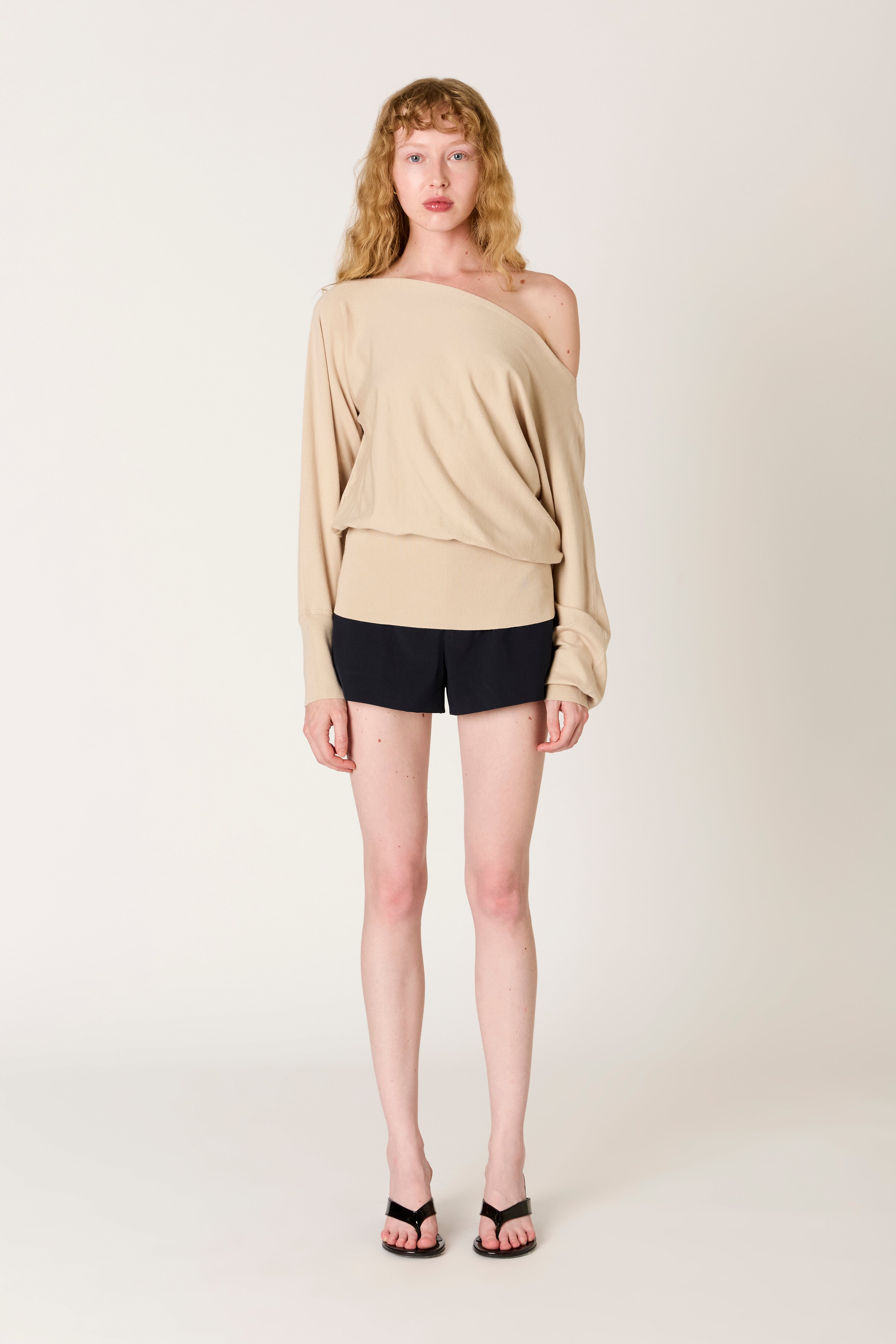 Sabina Sweater in stone front view