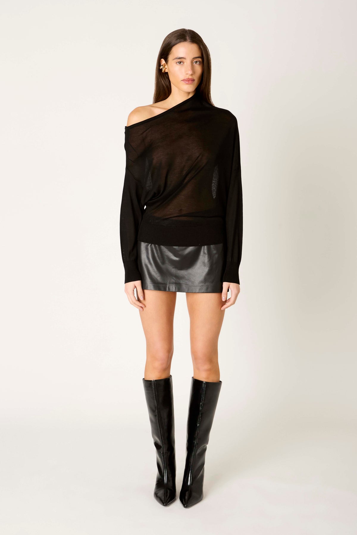 Beatrice Sweater in black front view