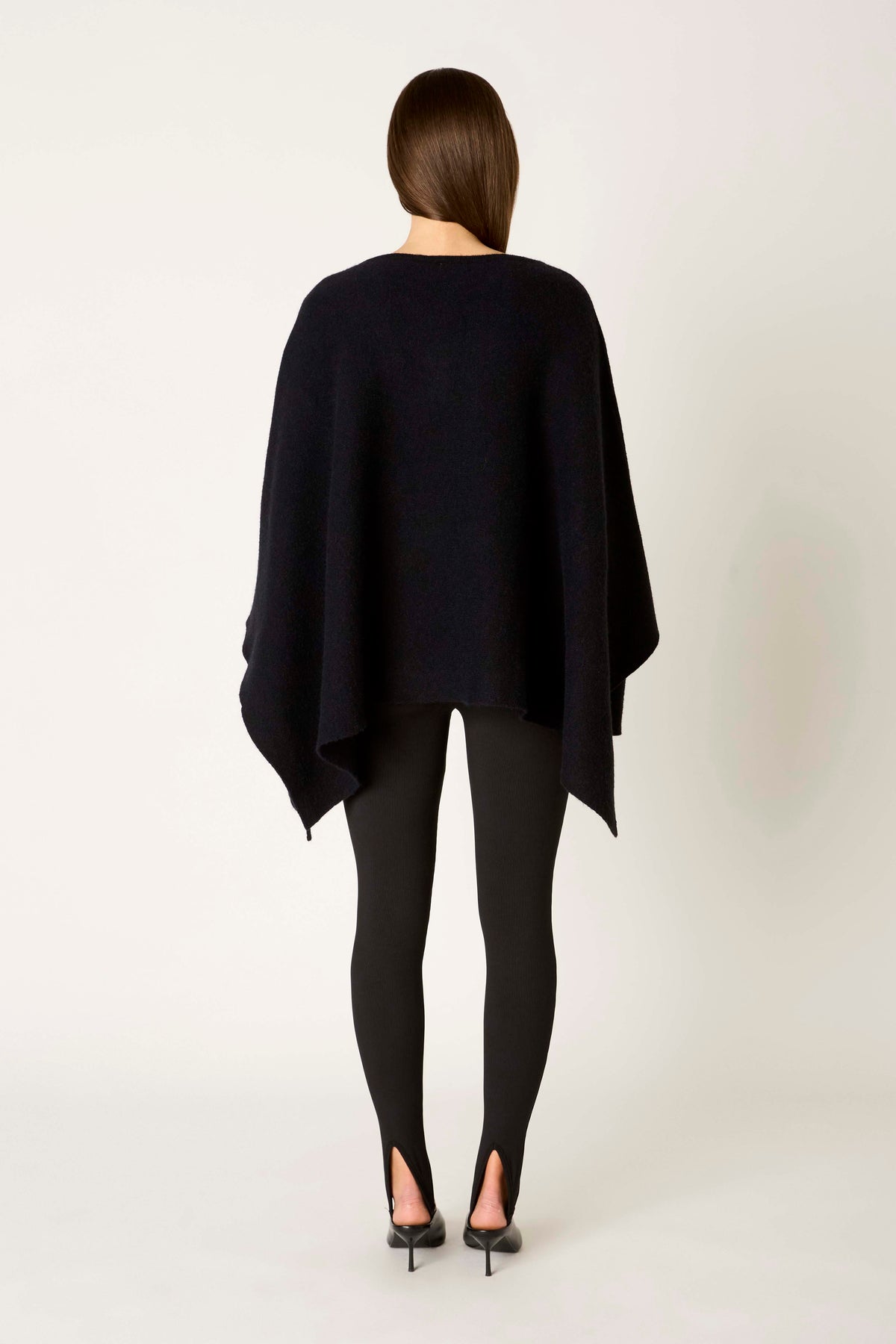 Heathcliff Sweater Cape in black back view