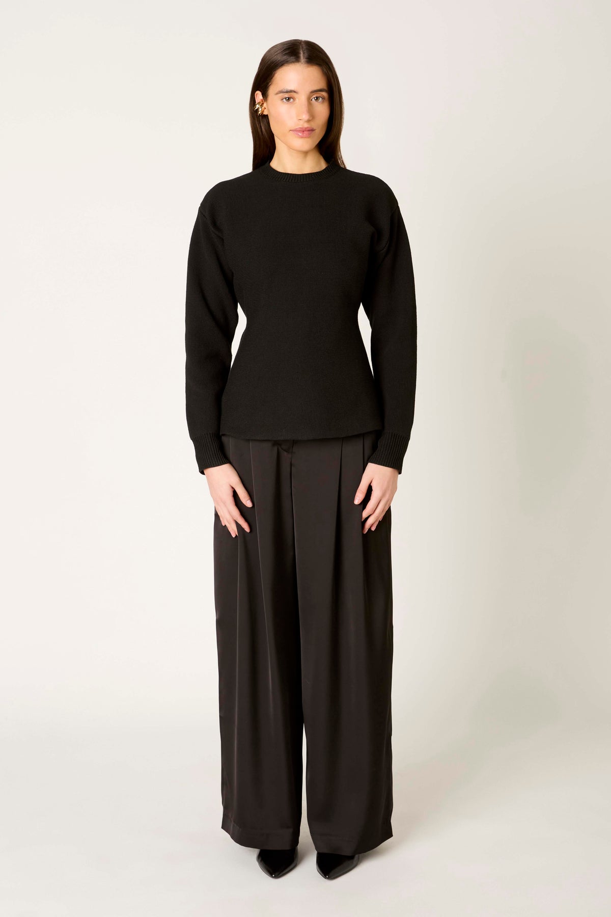 Emilia Sweater in black front view