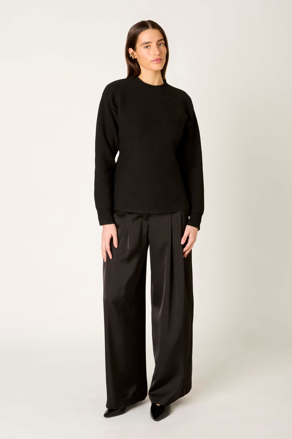 Emilia Sweater in black front view