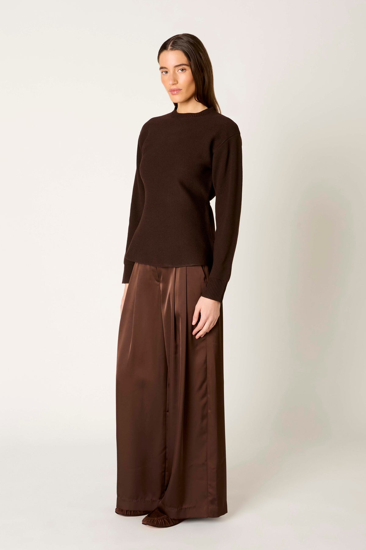 Emilia Sweater in espresso side view