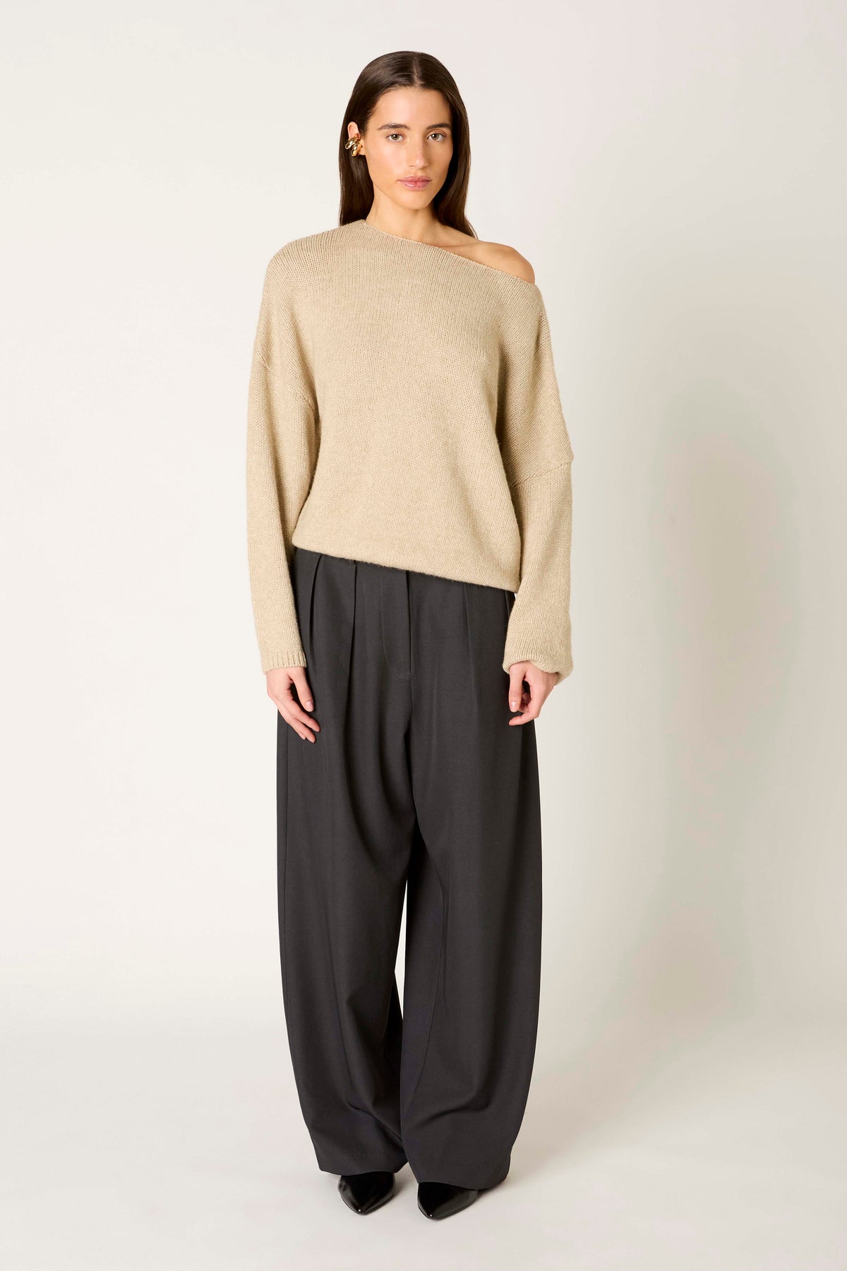Nightmoor Sweater in oatmeal front view
