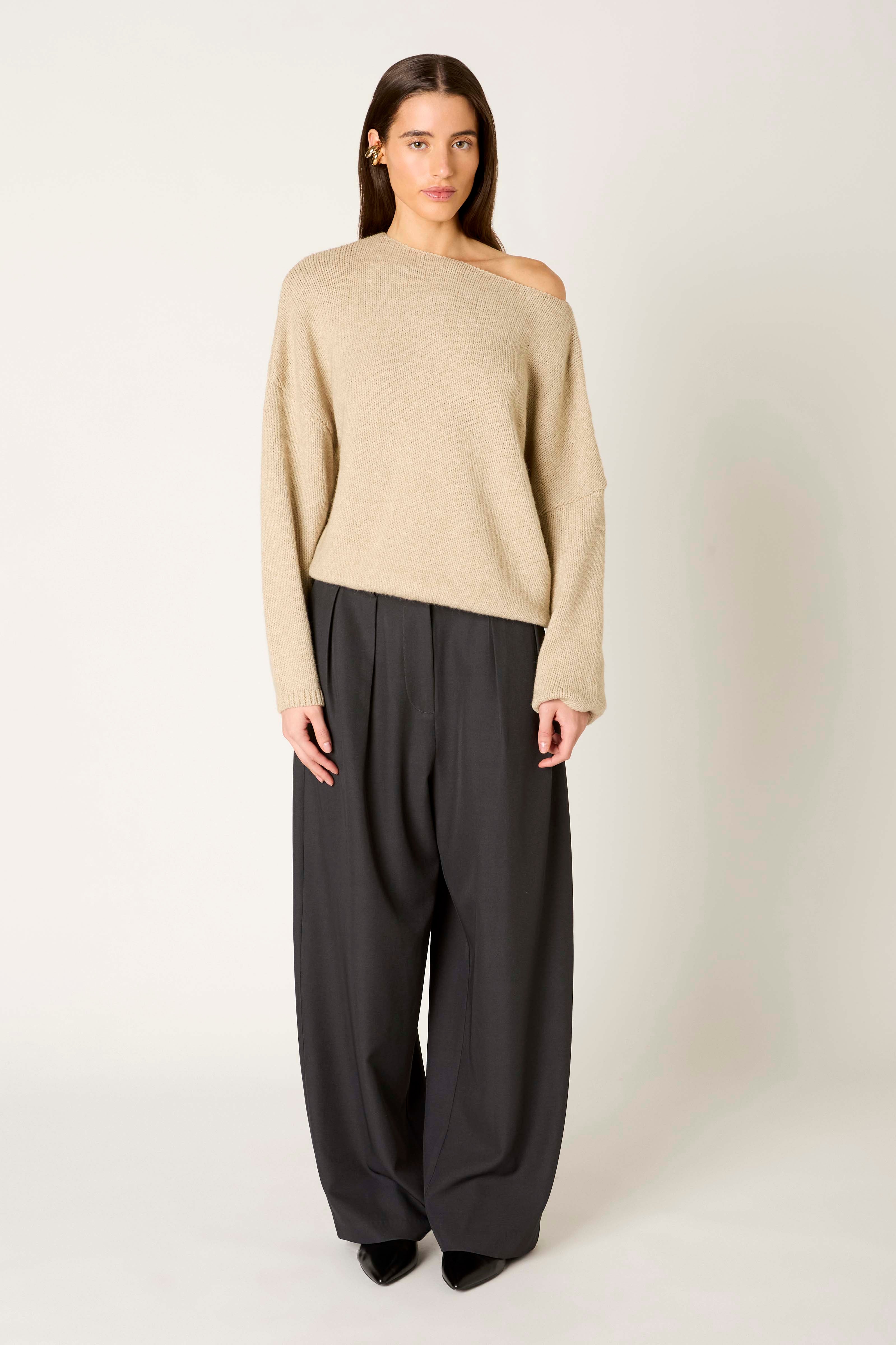 Nightmoor Sweater in oatmeal front view