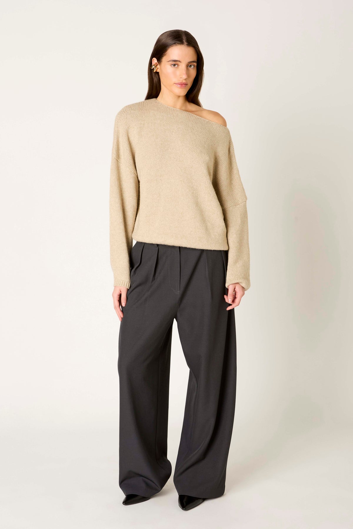 Nightmoor Sweater in oatmeal front view