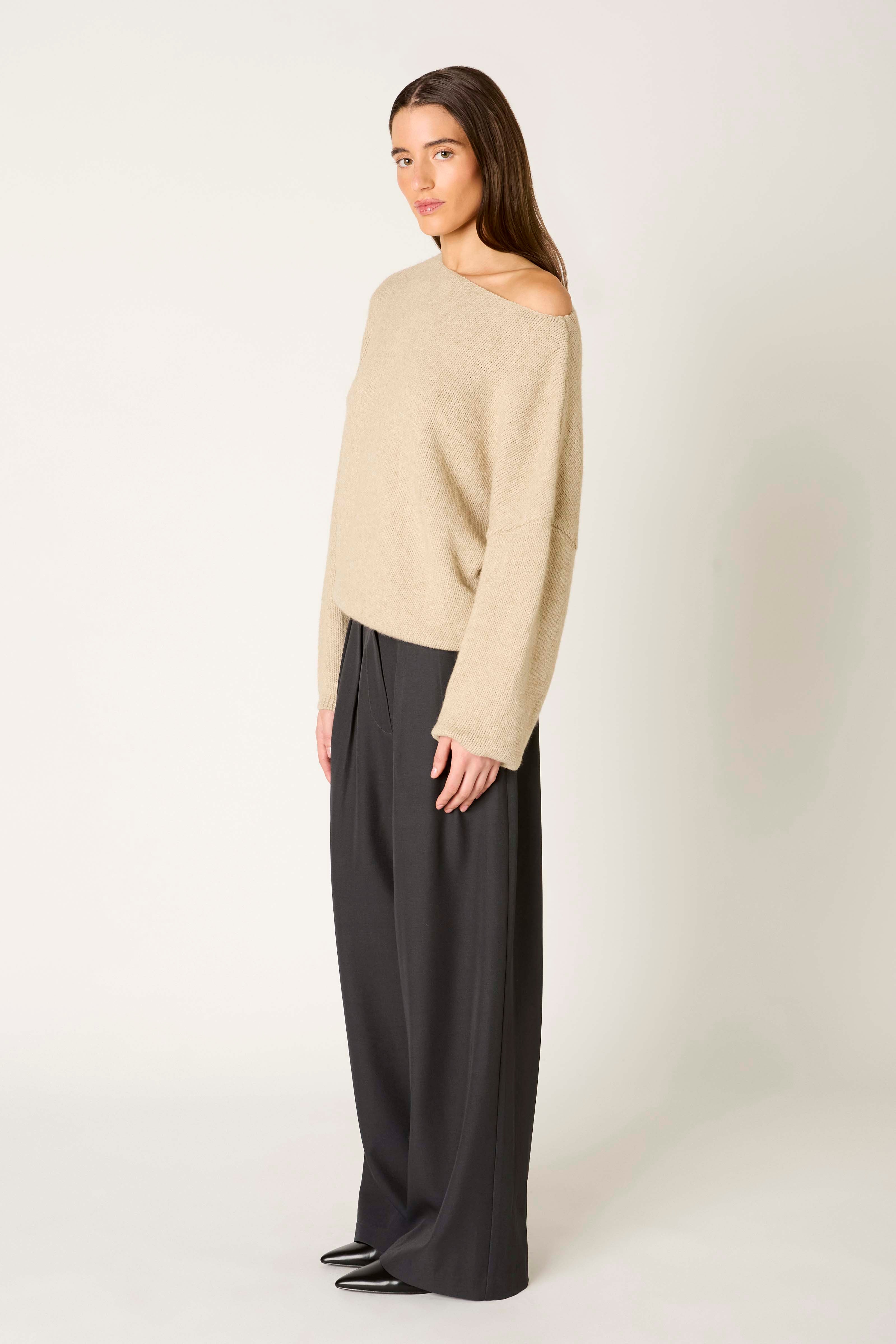 Nightmoor Sweater in oatmeal side view