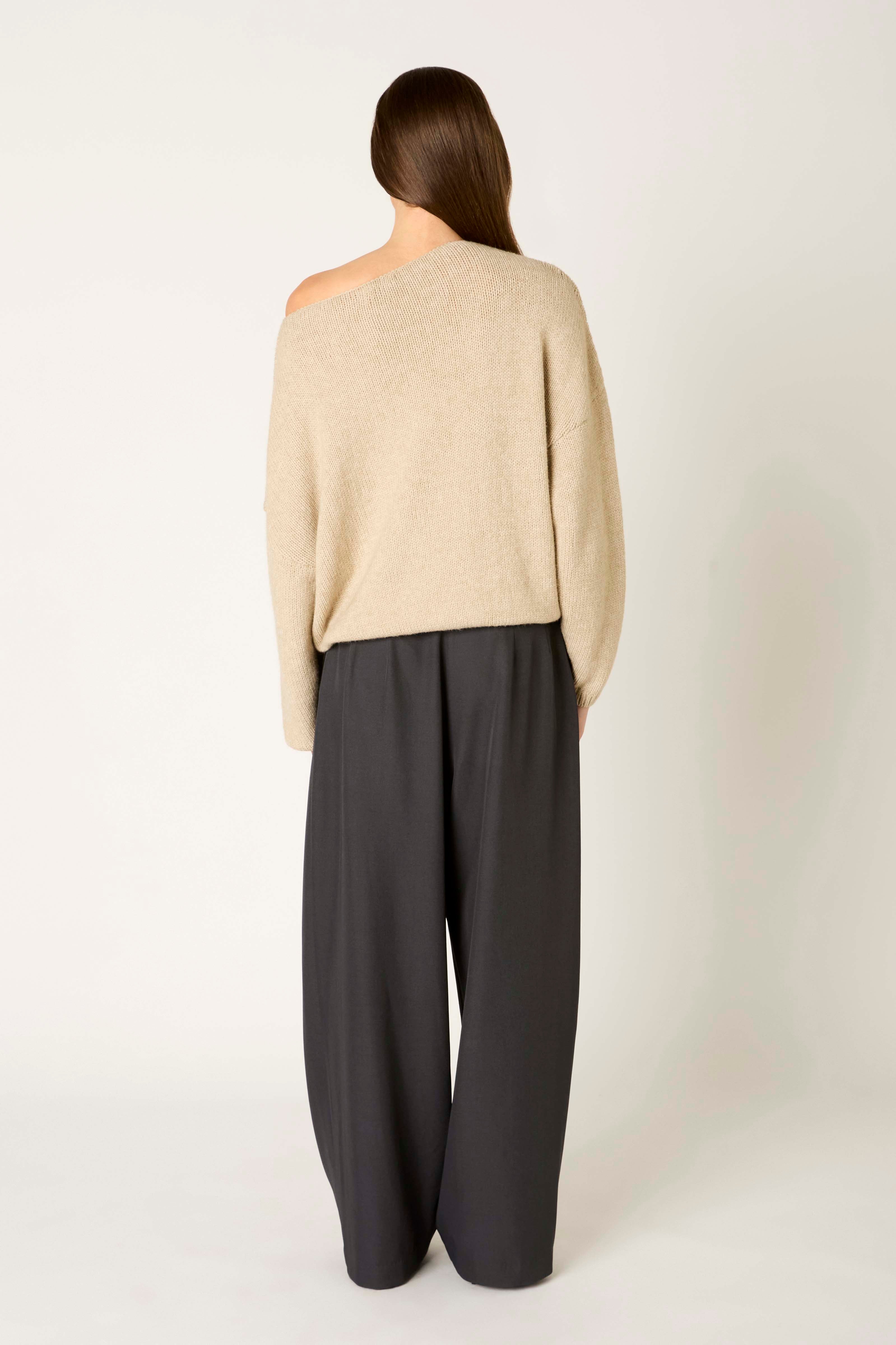 Nightmoor Sweater in oatmeal back view
