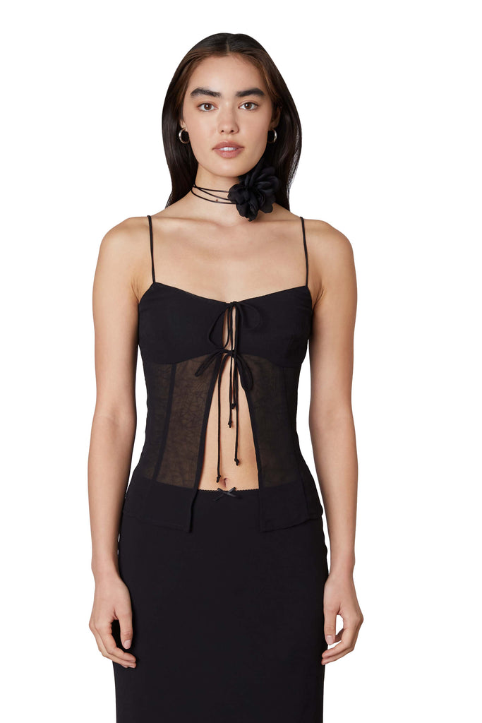 Mia Top in Black Front View