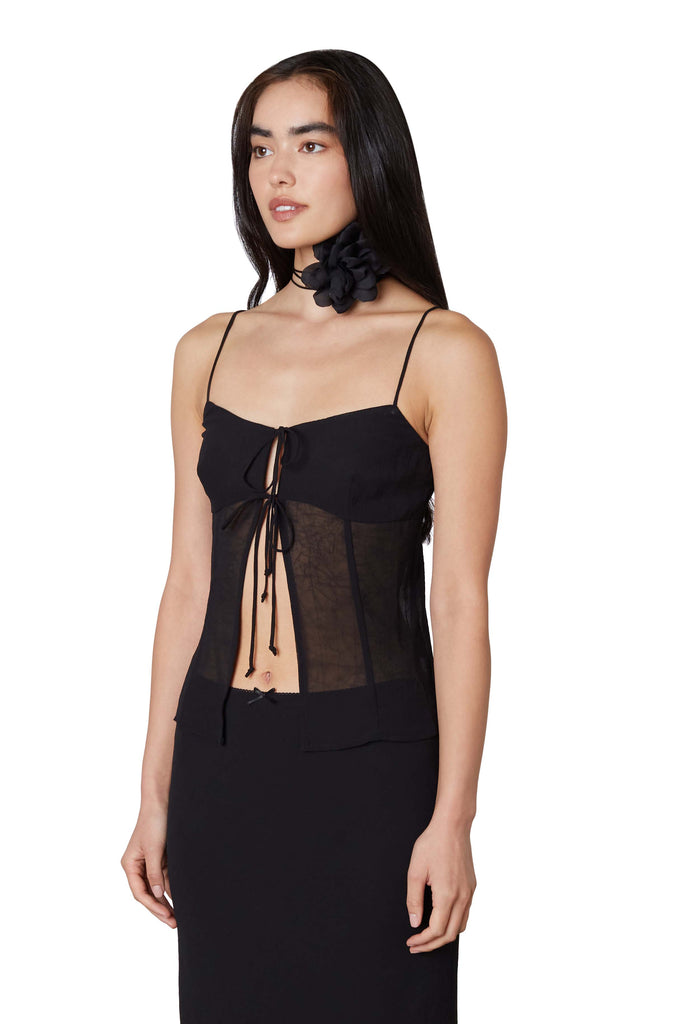 Mia Top in Black Side View
