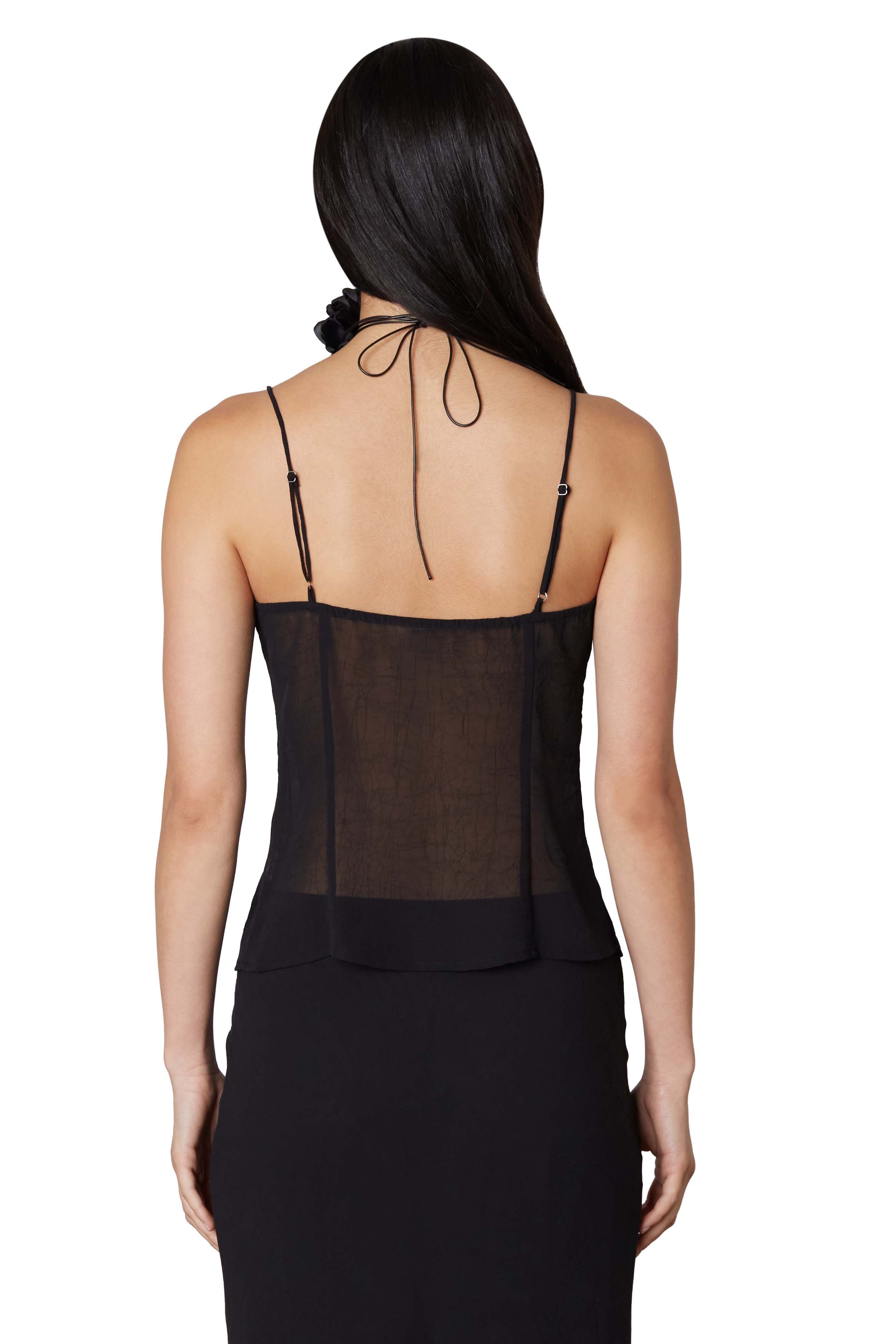 Mia Top in Black Back View