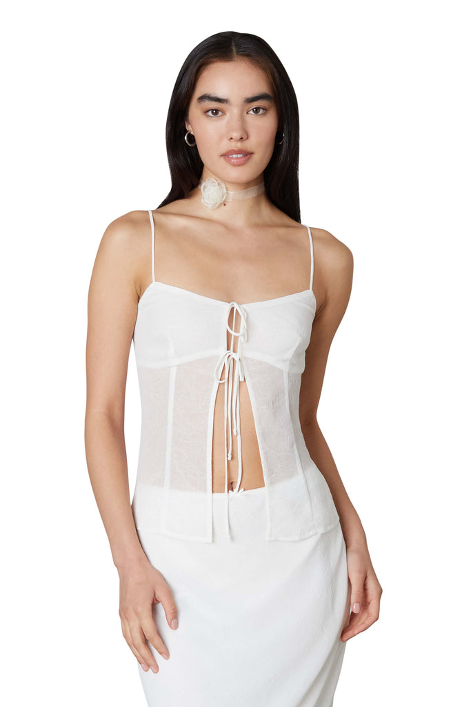 Mia Top in White Front View