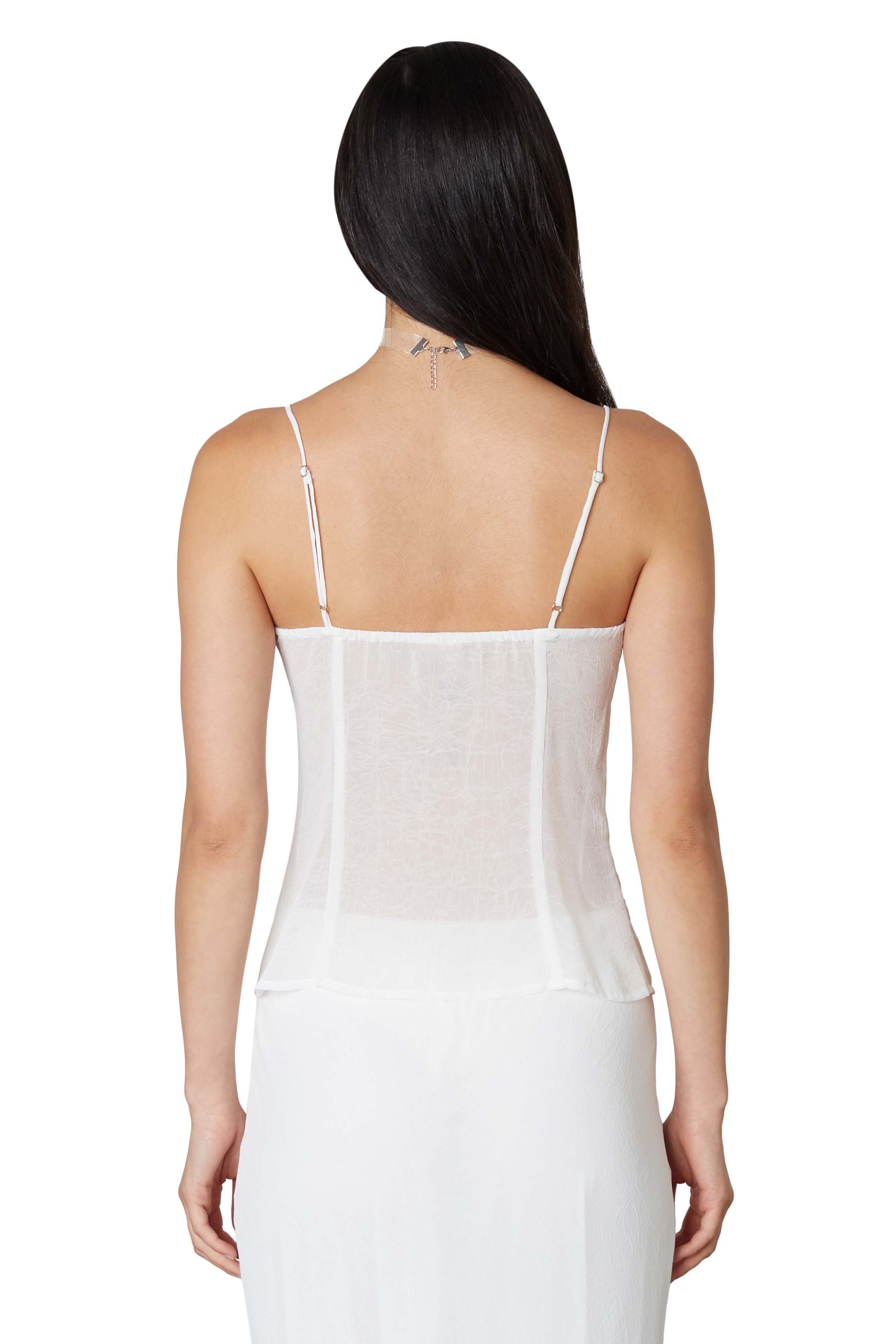 Mia Top in White Back View
