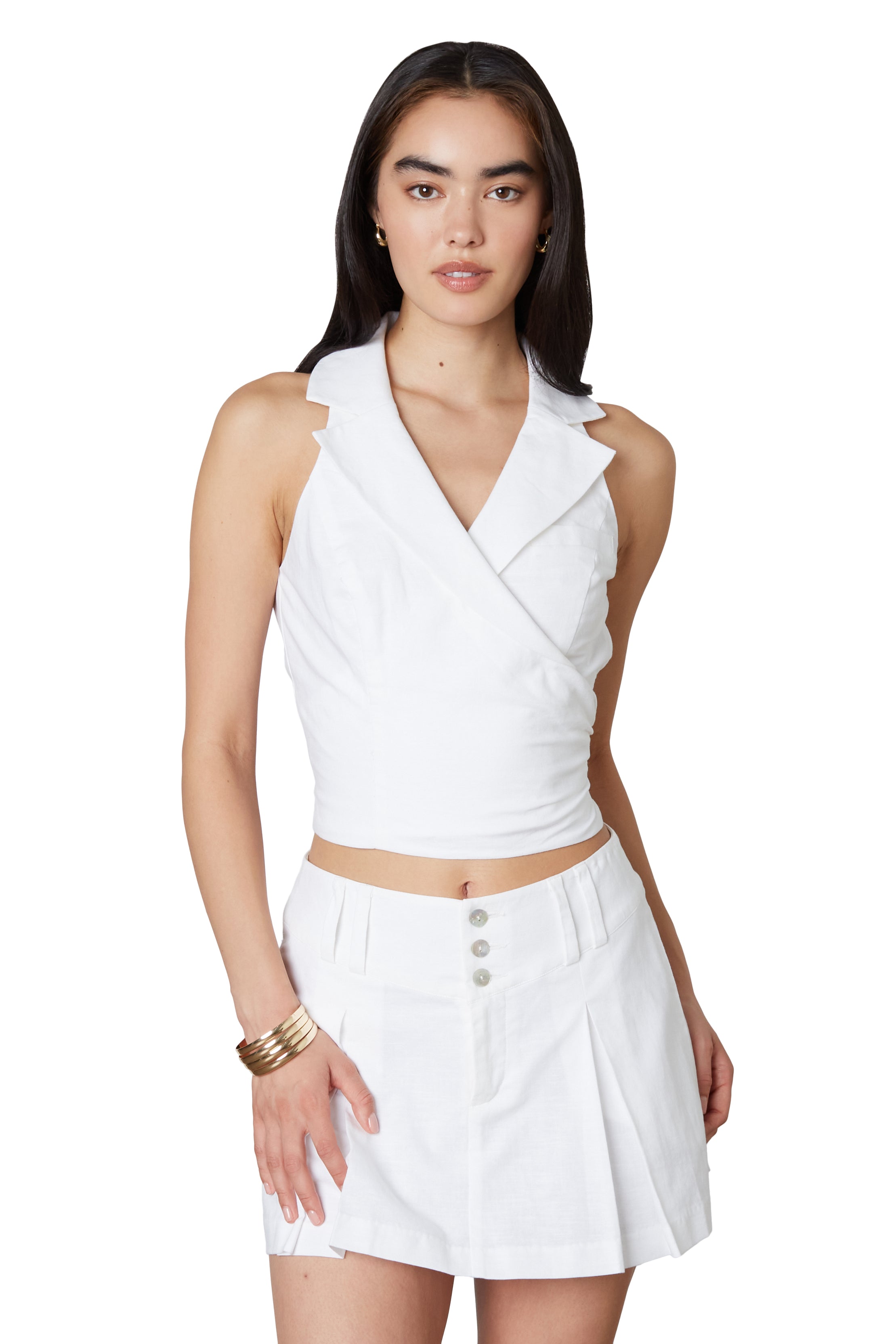 Amaya Top in White Front