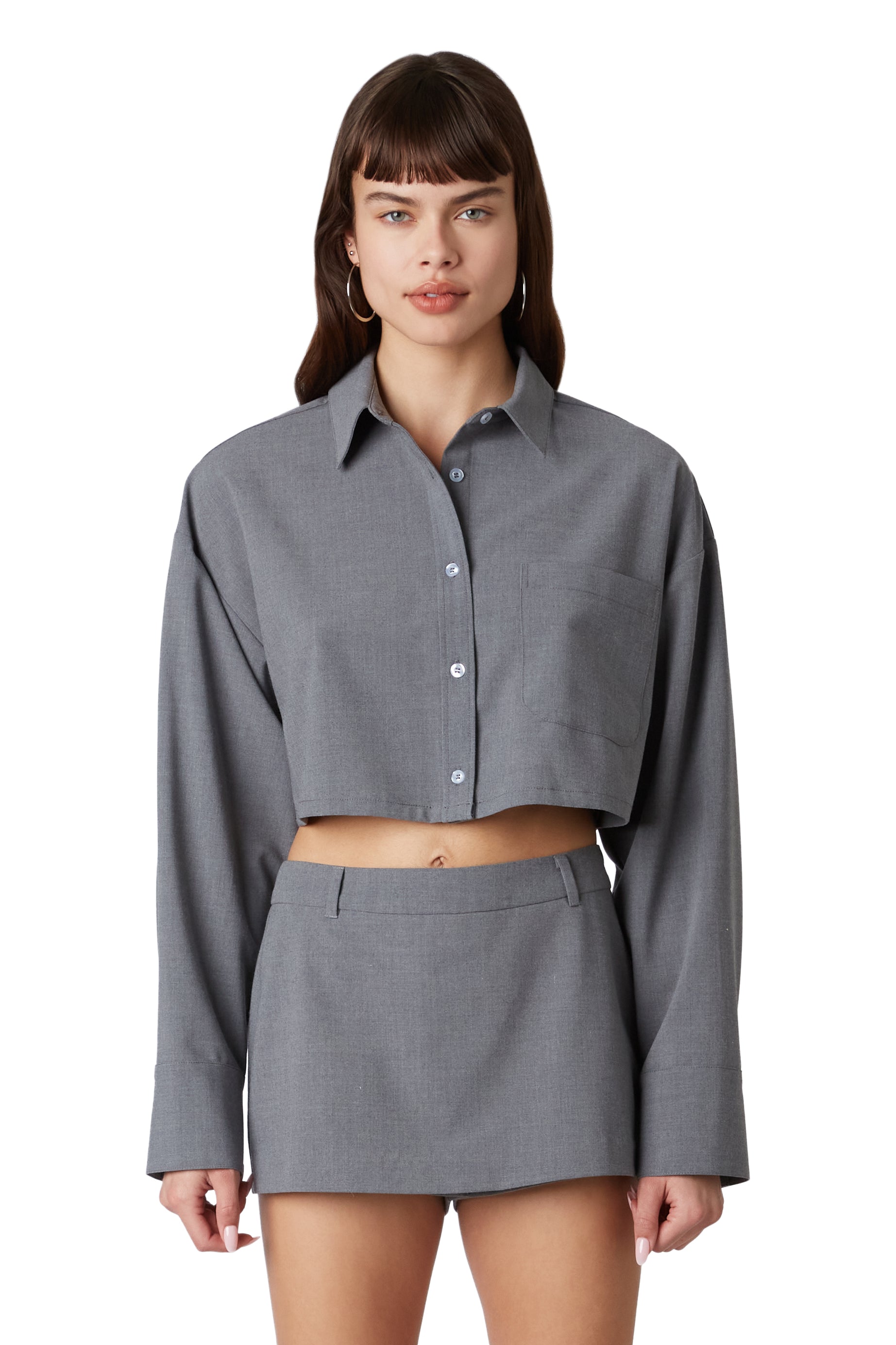 Austin Shirt in charcoal front view