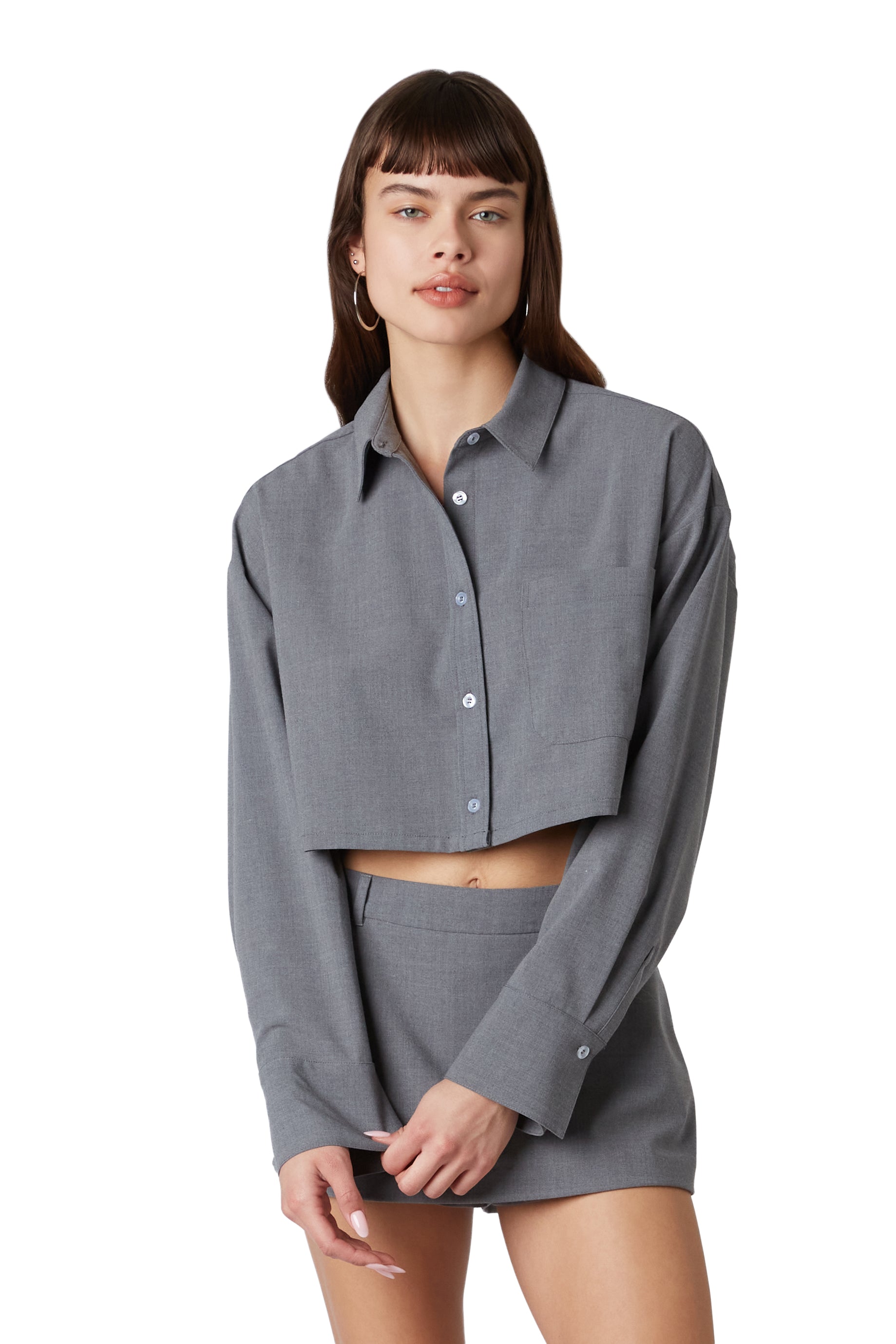 Austin Shirt in charcoal front view