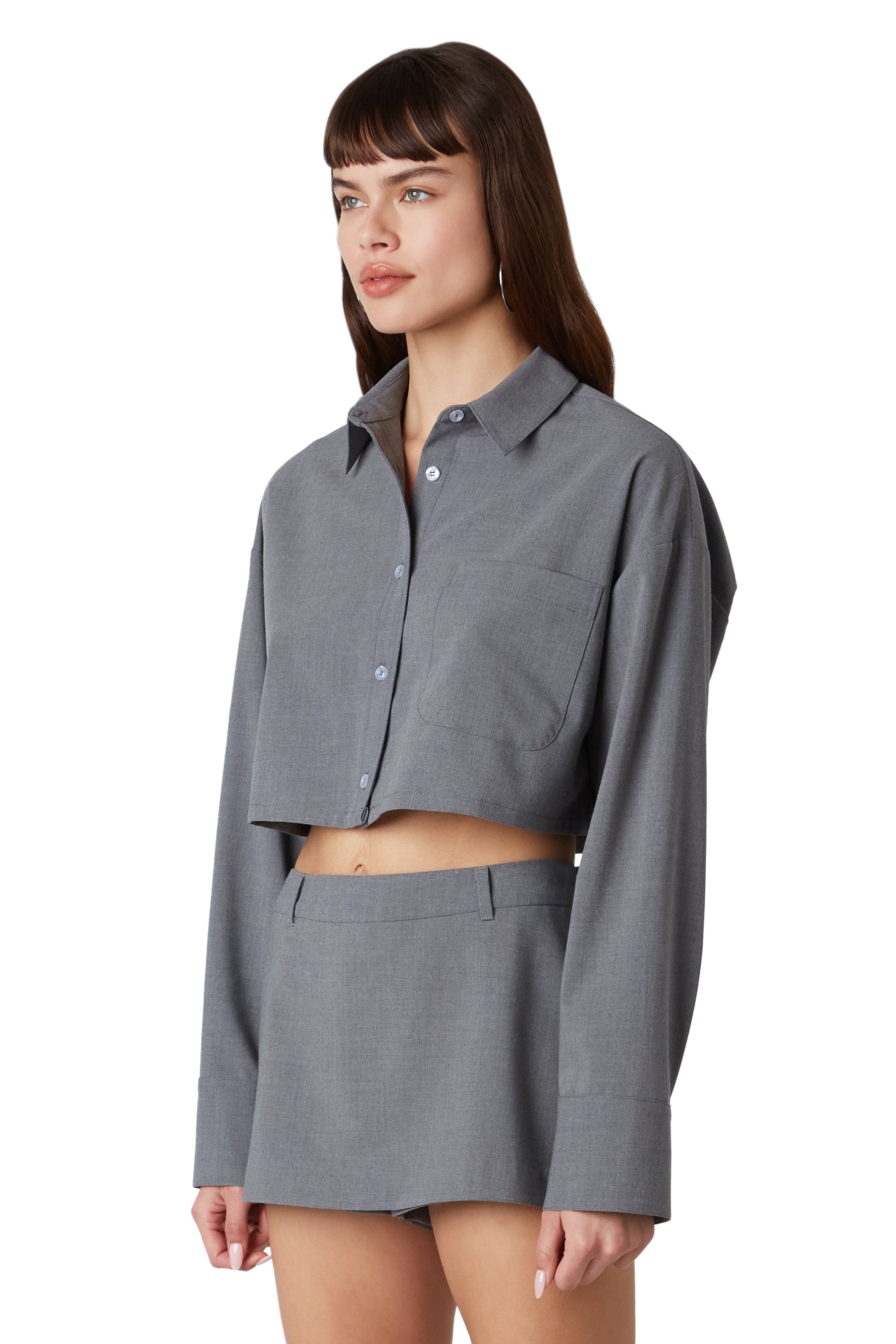 Austin Shirt in charcoal side view