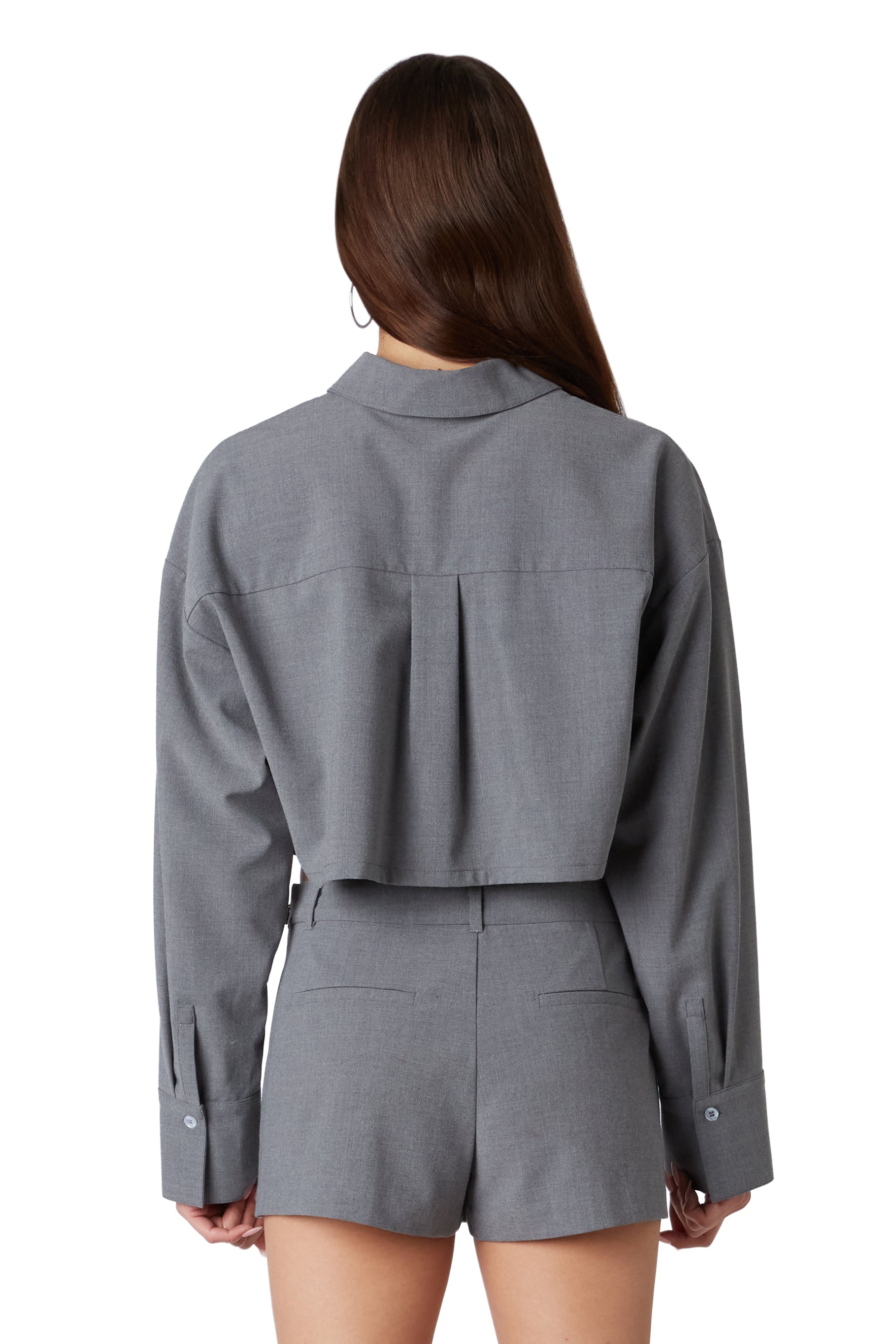 Austin Shirt in charcoal back view