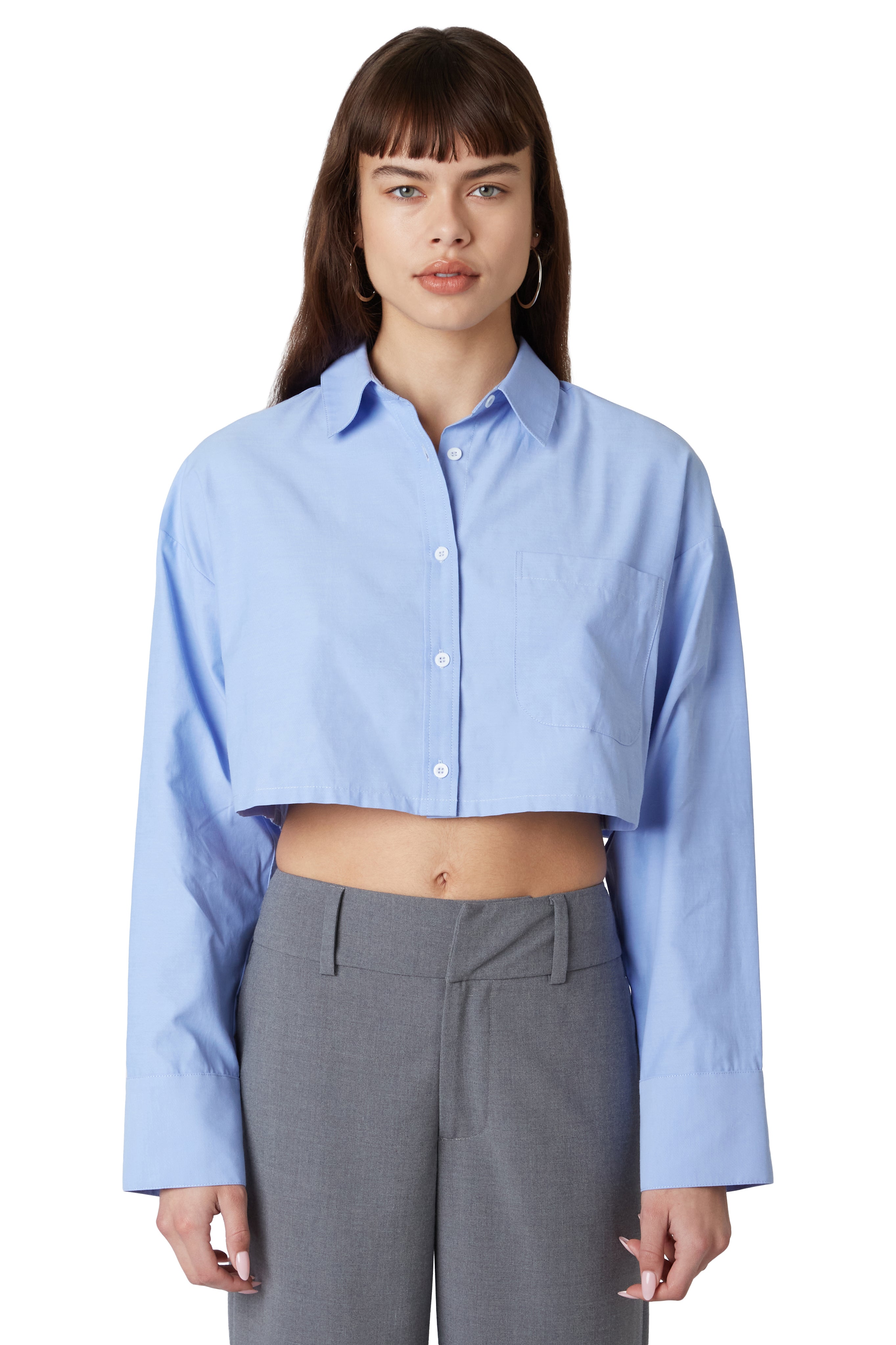 Austin Shirt in chambray front view 