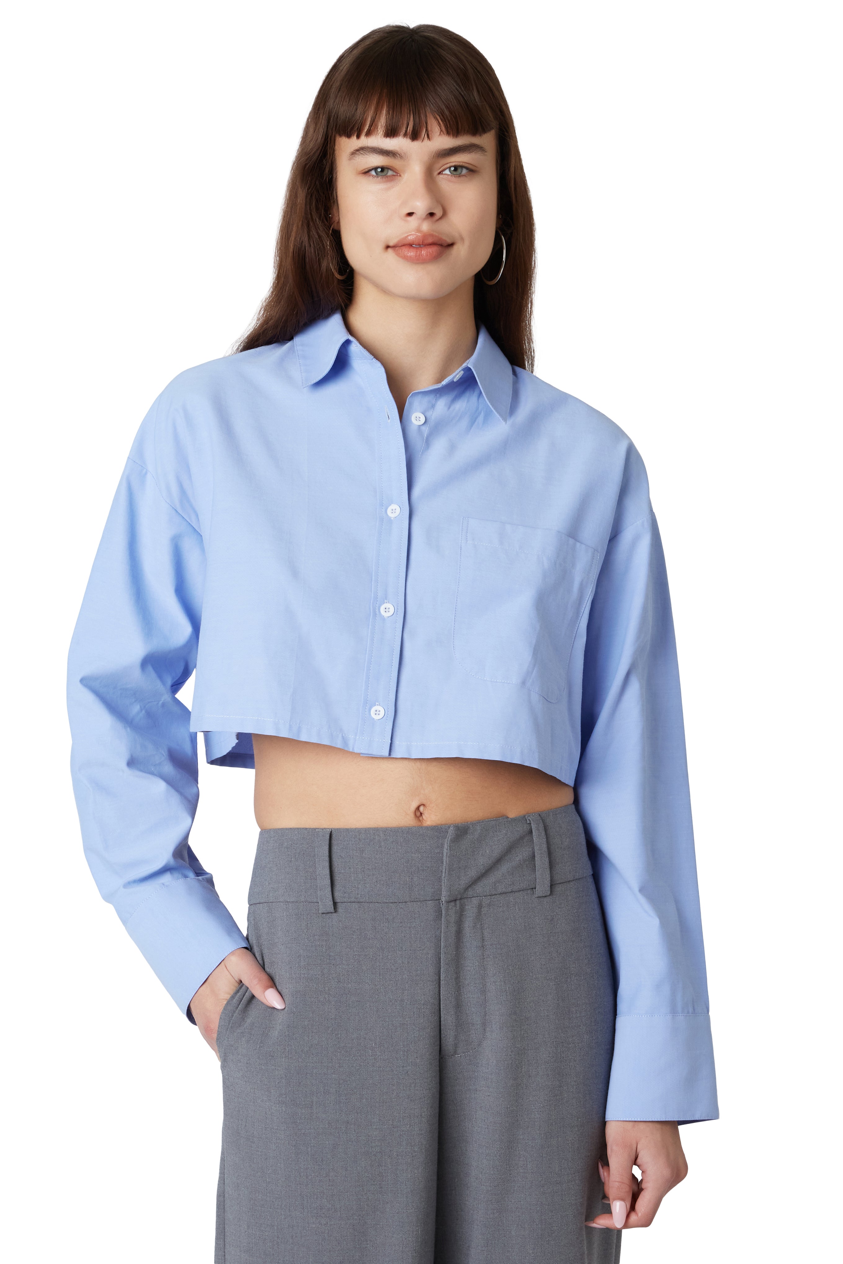 Austin Shirt in chambray front view 2