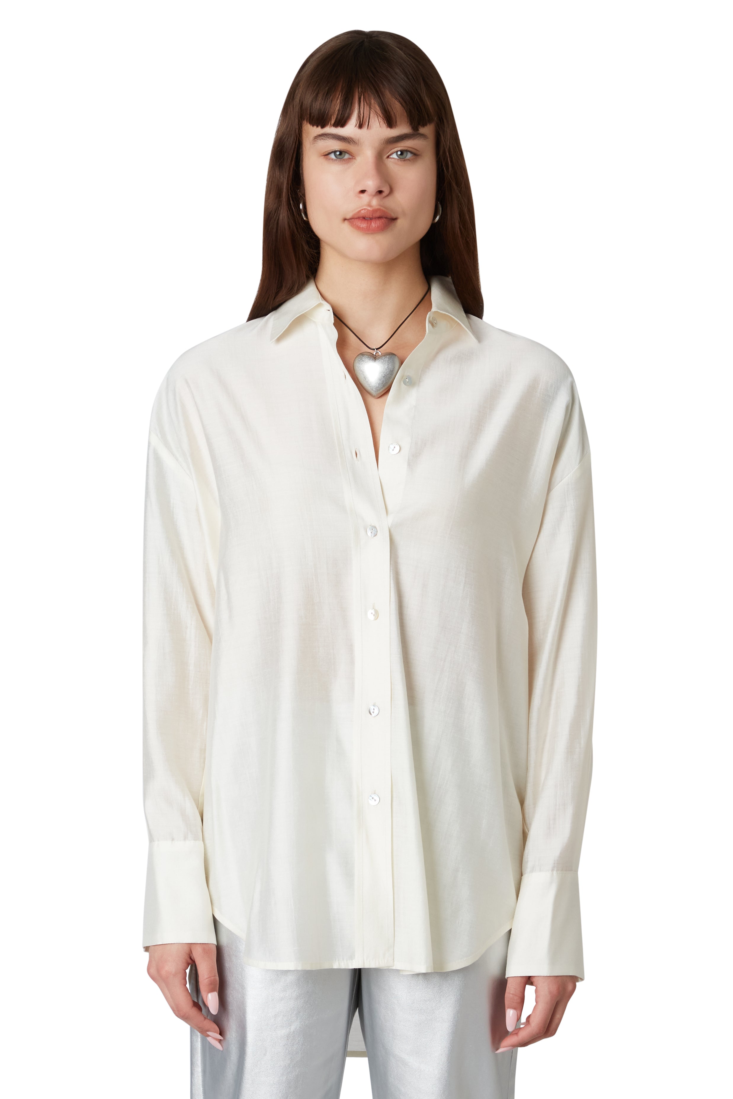 Chris Shirt in Ivory front view