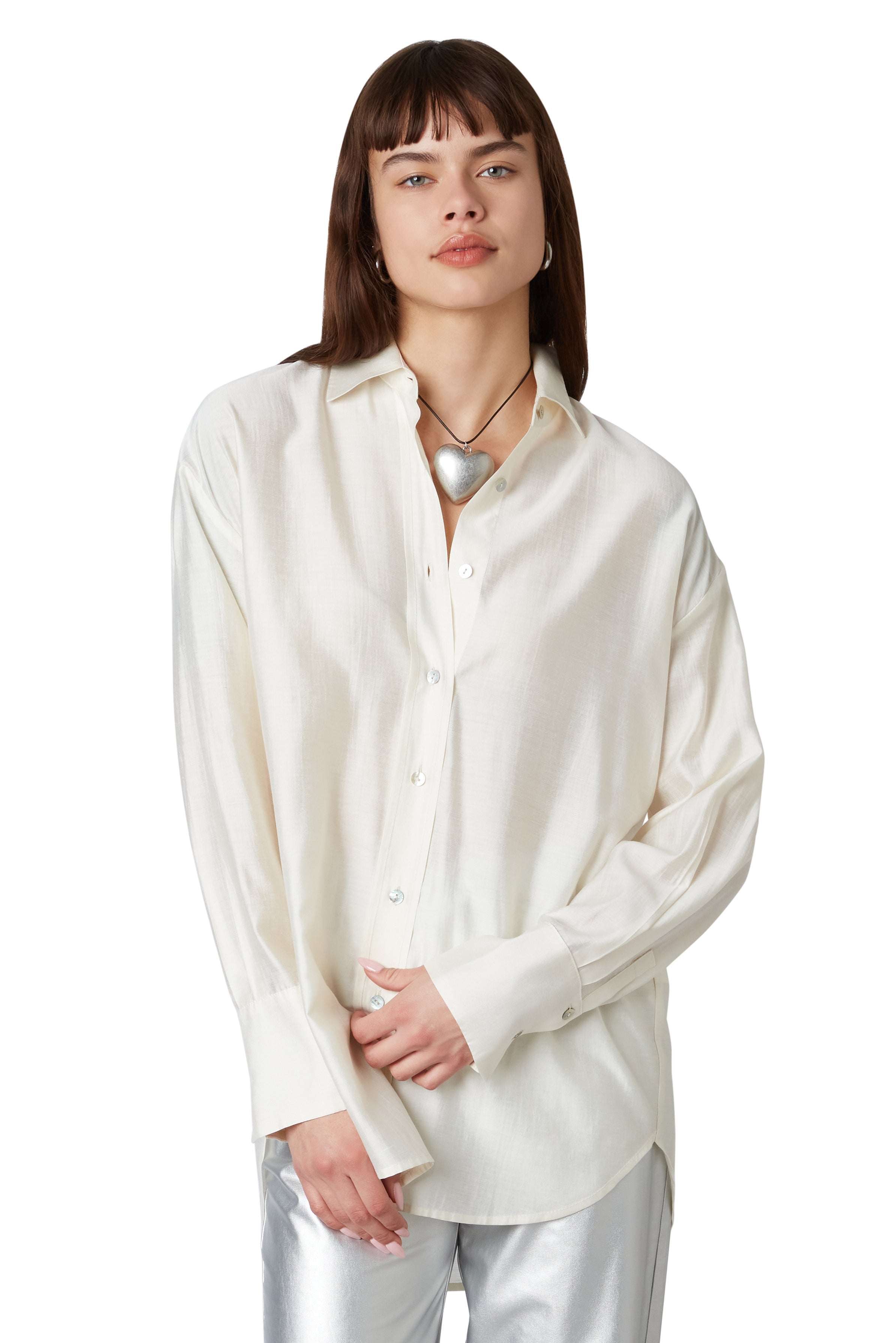 Chris Shirt in Ivory front view 2