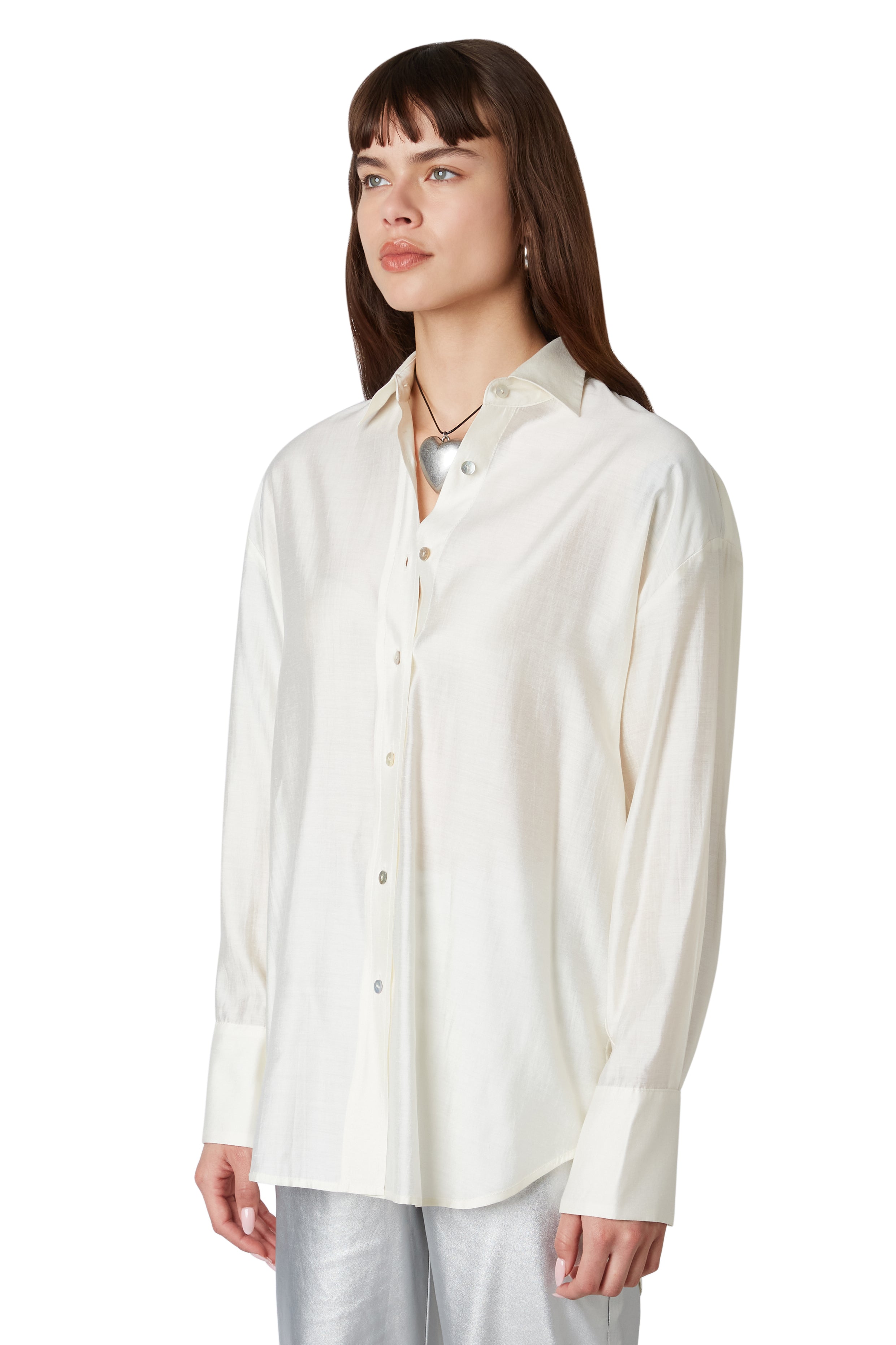 Chris Shirt in Ivory side view