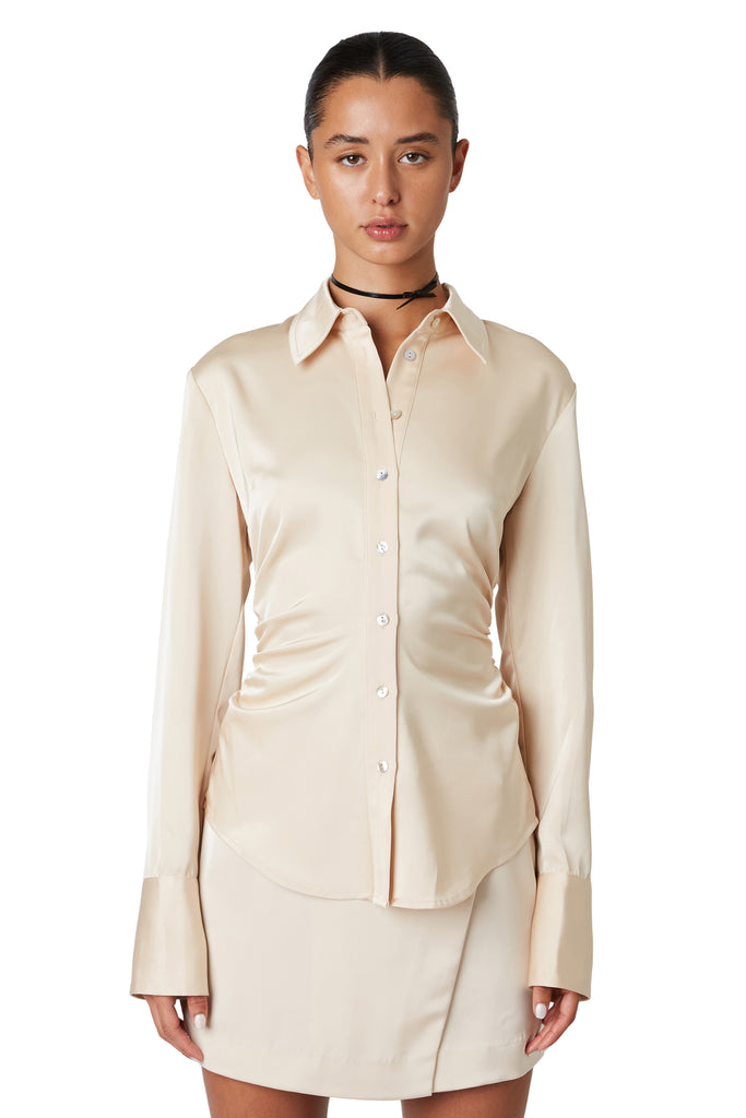 Briar Shirt in Champagne front view