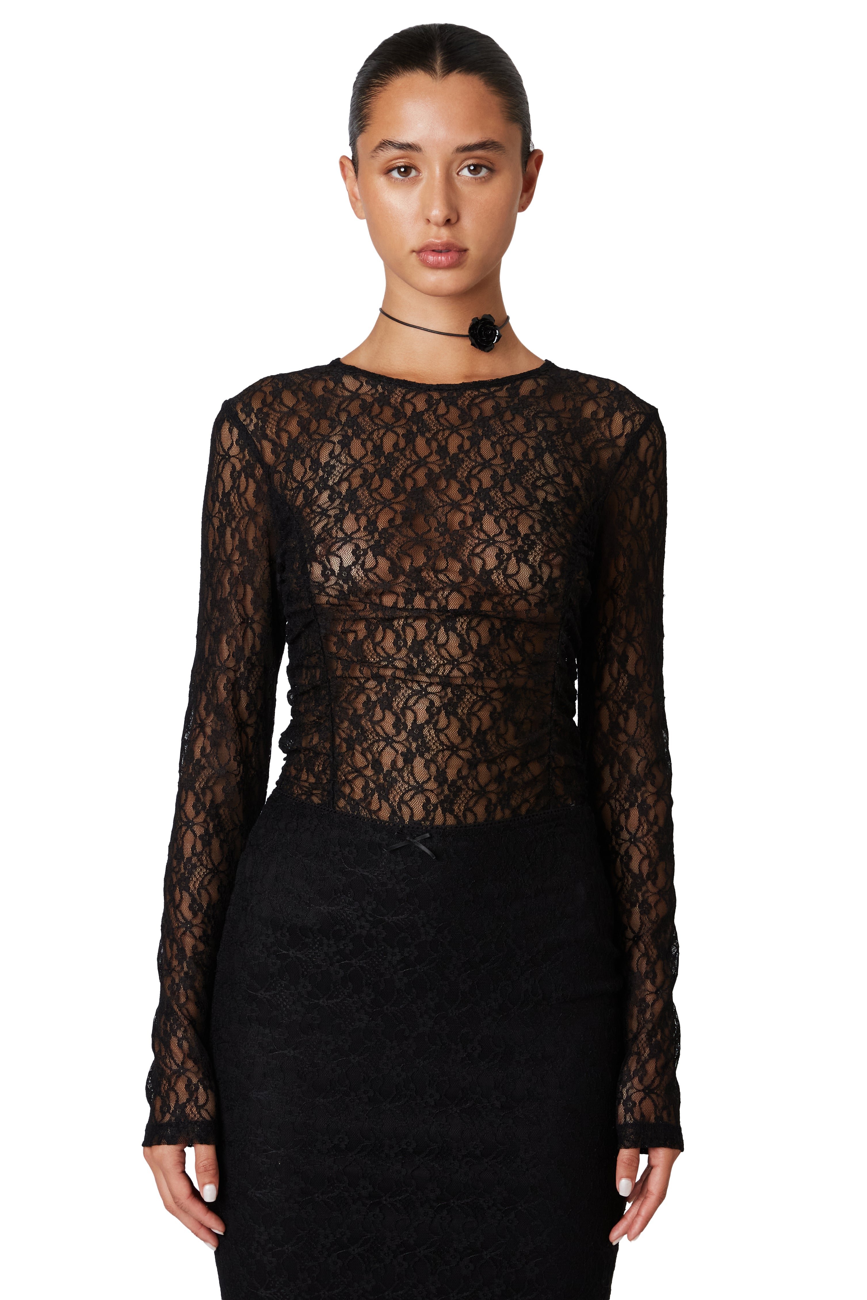 Pisces Top in black front view