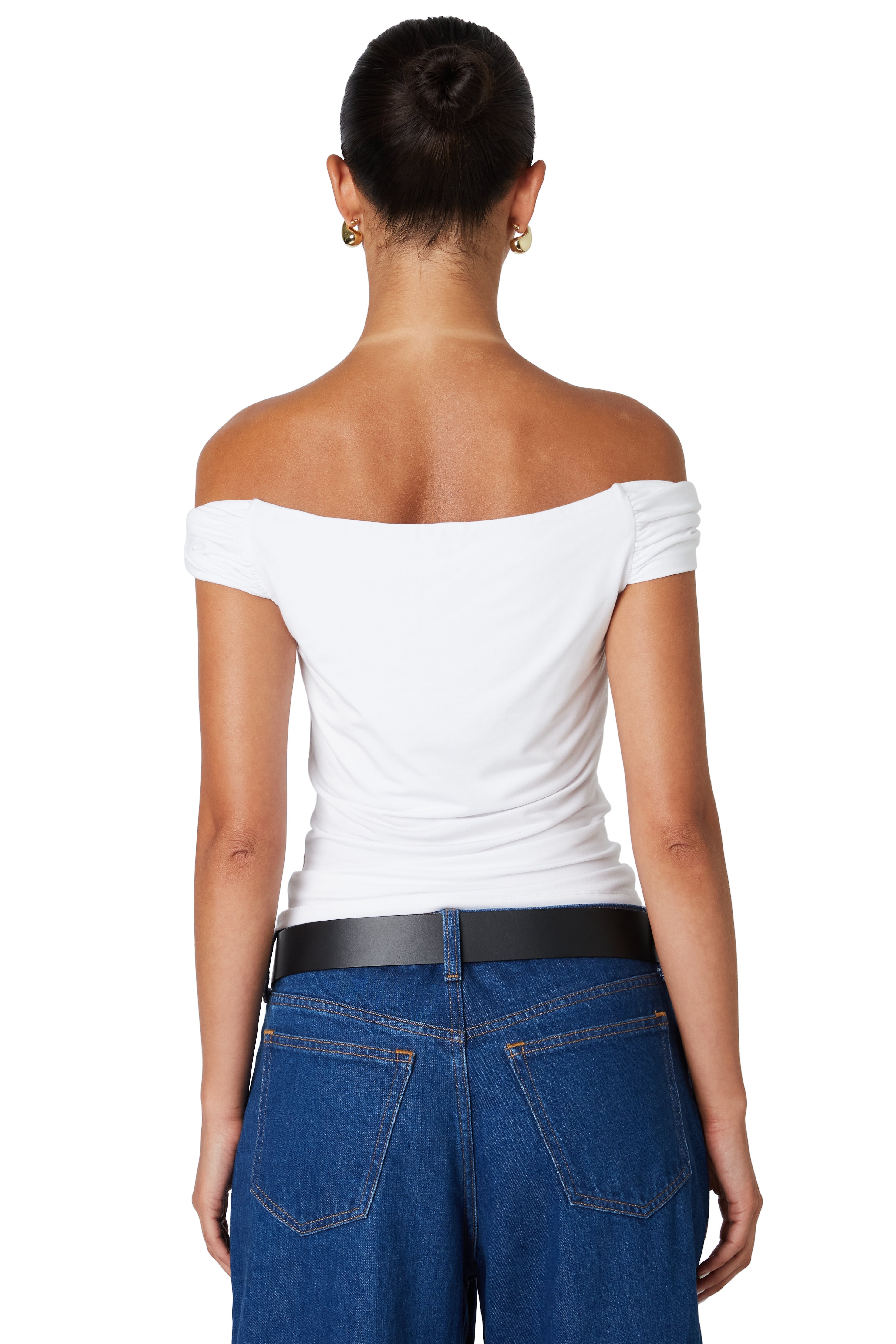 White off shoulder top back