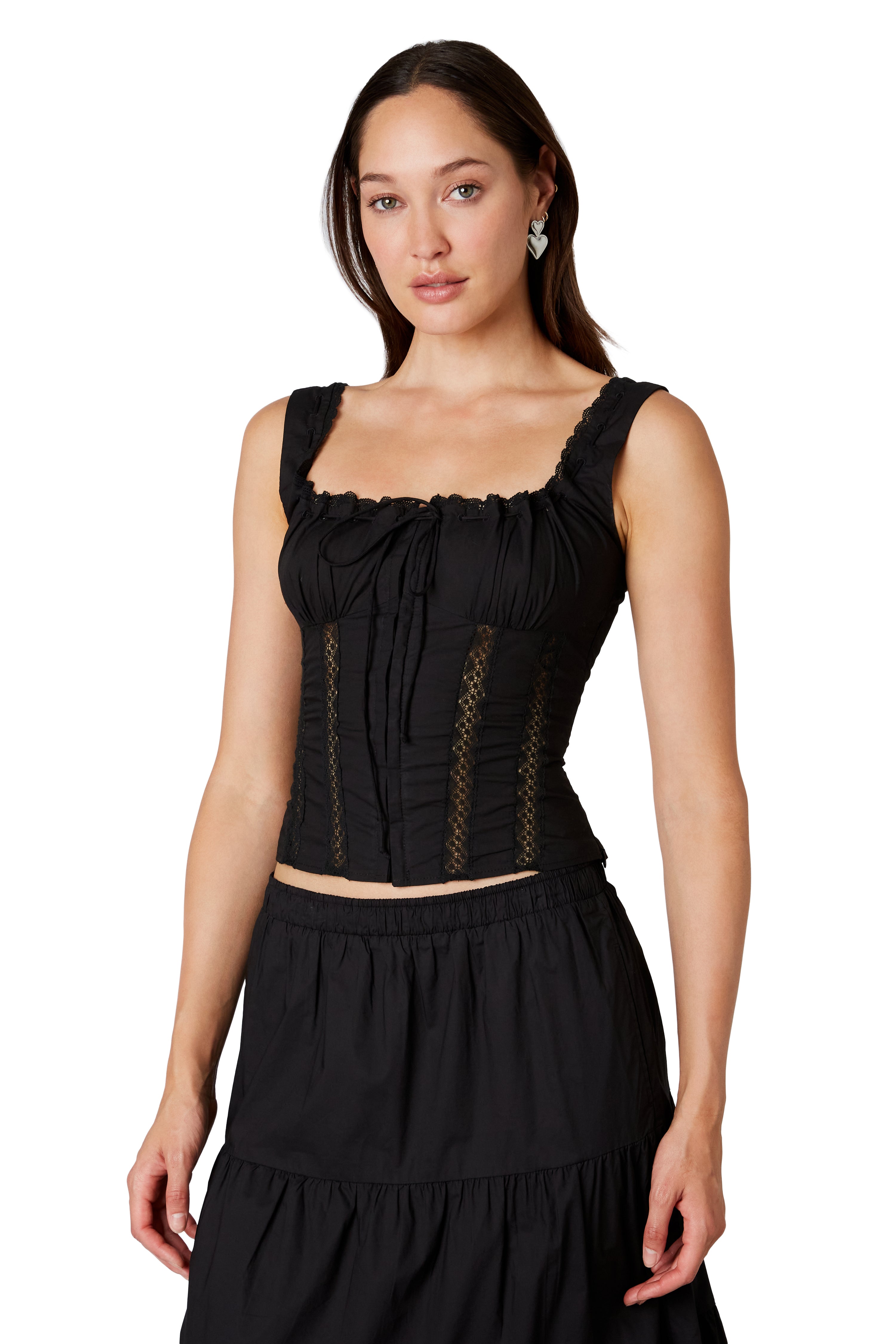 Delilah Top in black side view