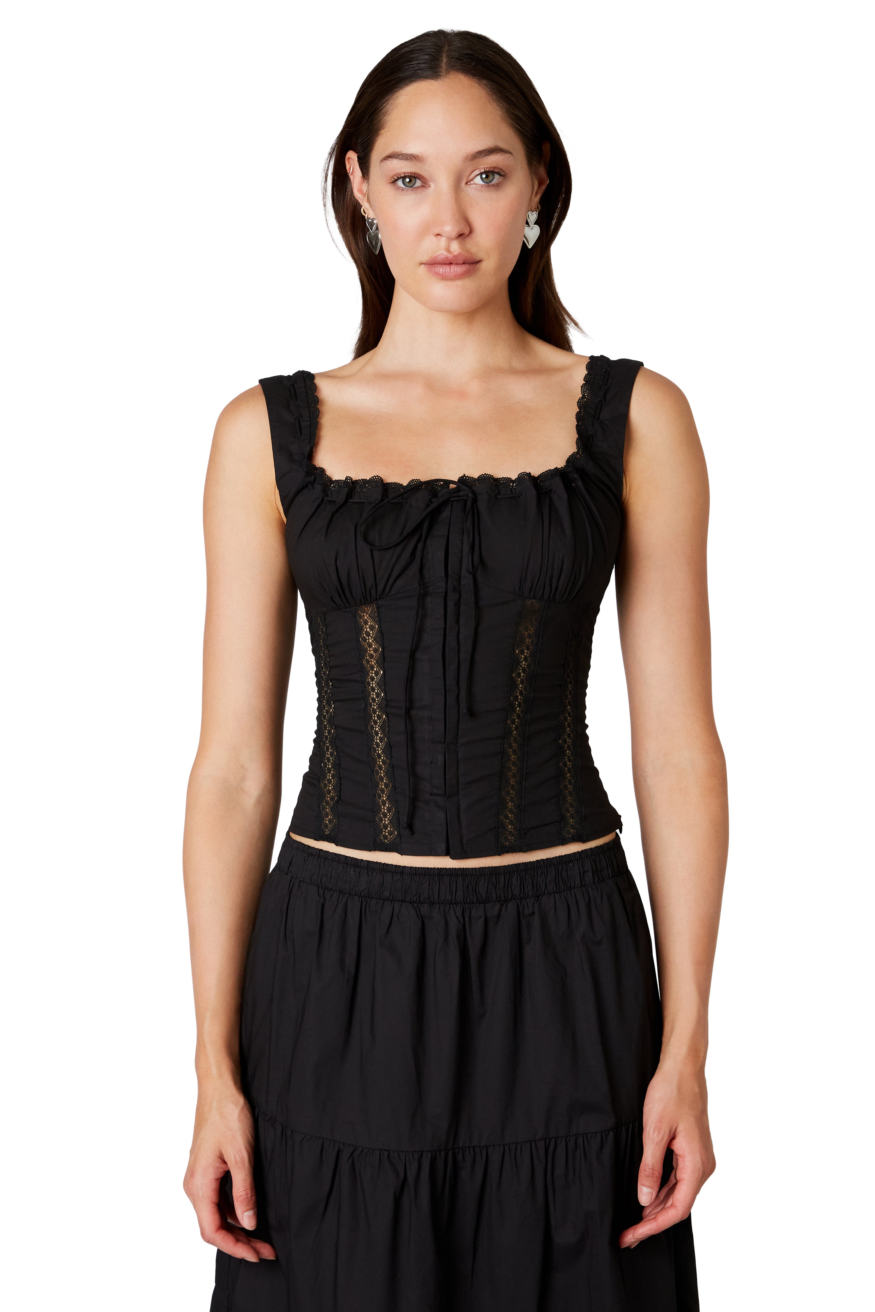 Delilah Top in black front view