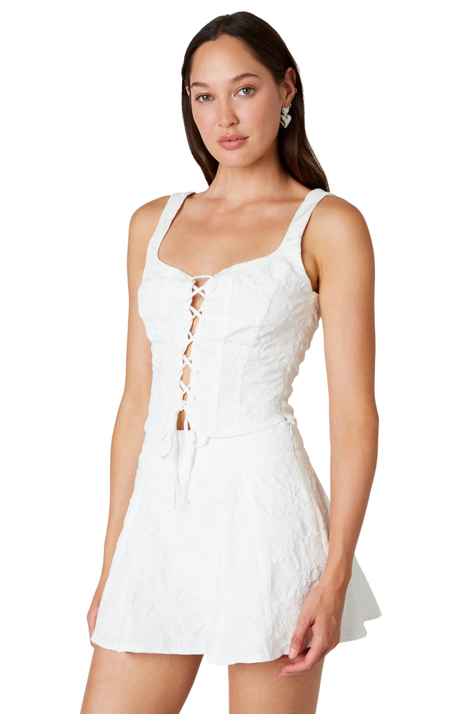 Emi Corset in ivory side view