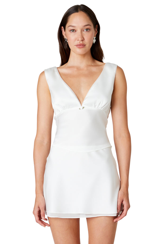 Celia Top in white front view