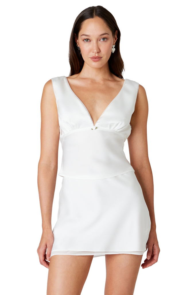 Celia Top in white front view