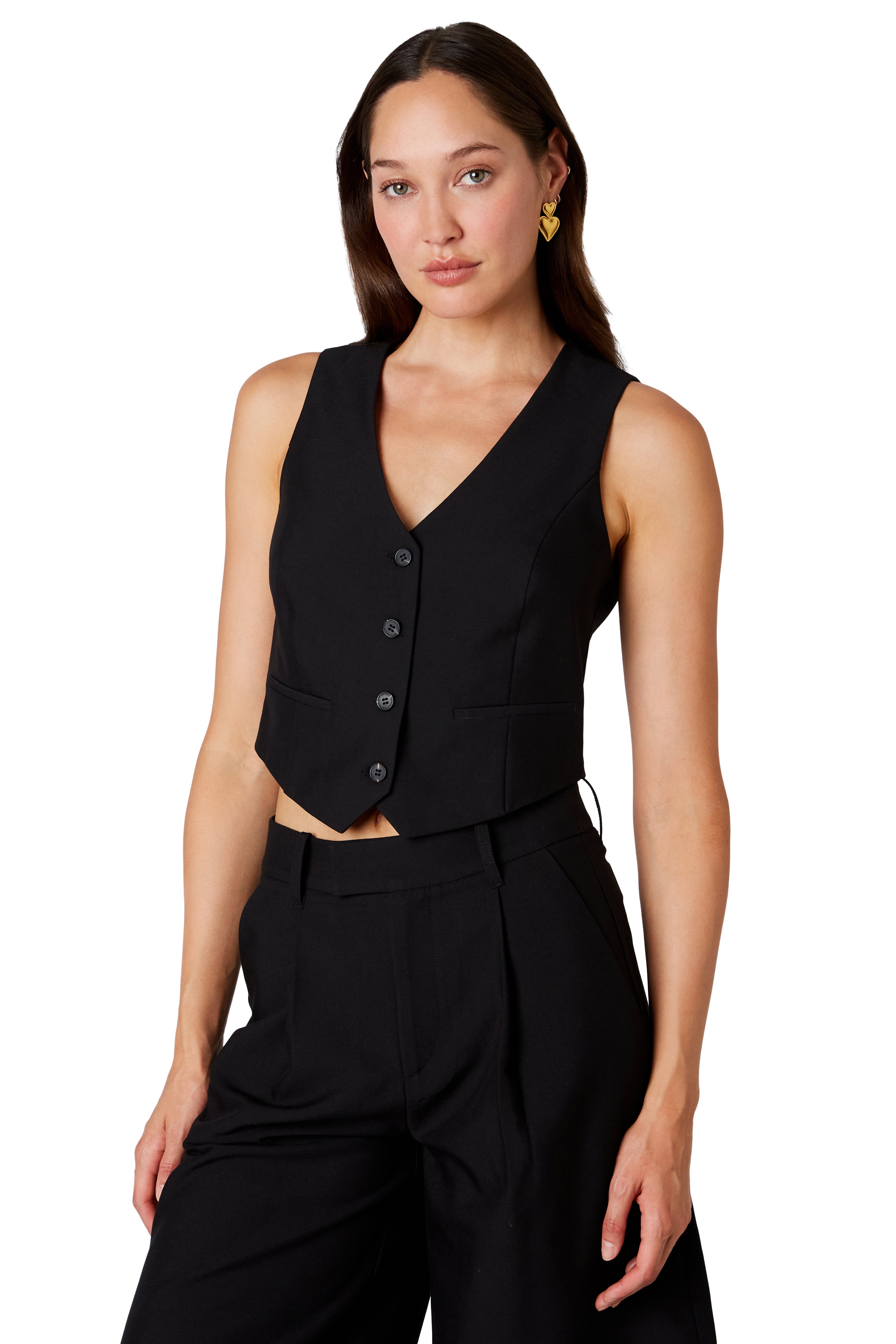 Elizabeth Vest in black side view