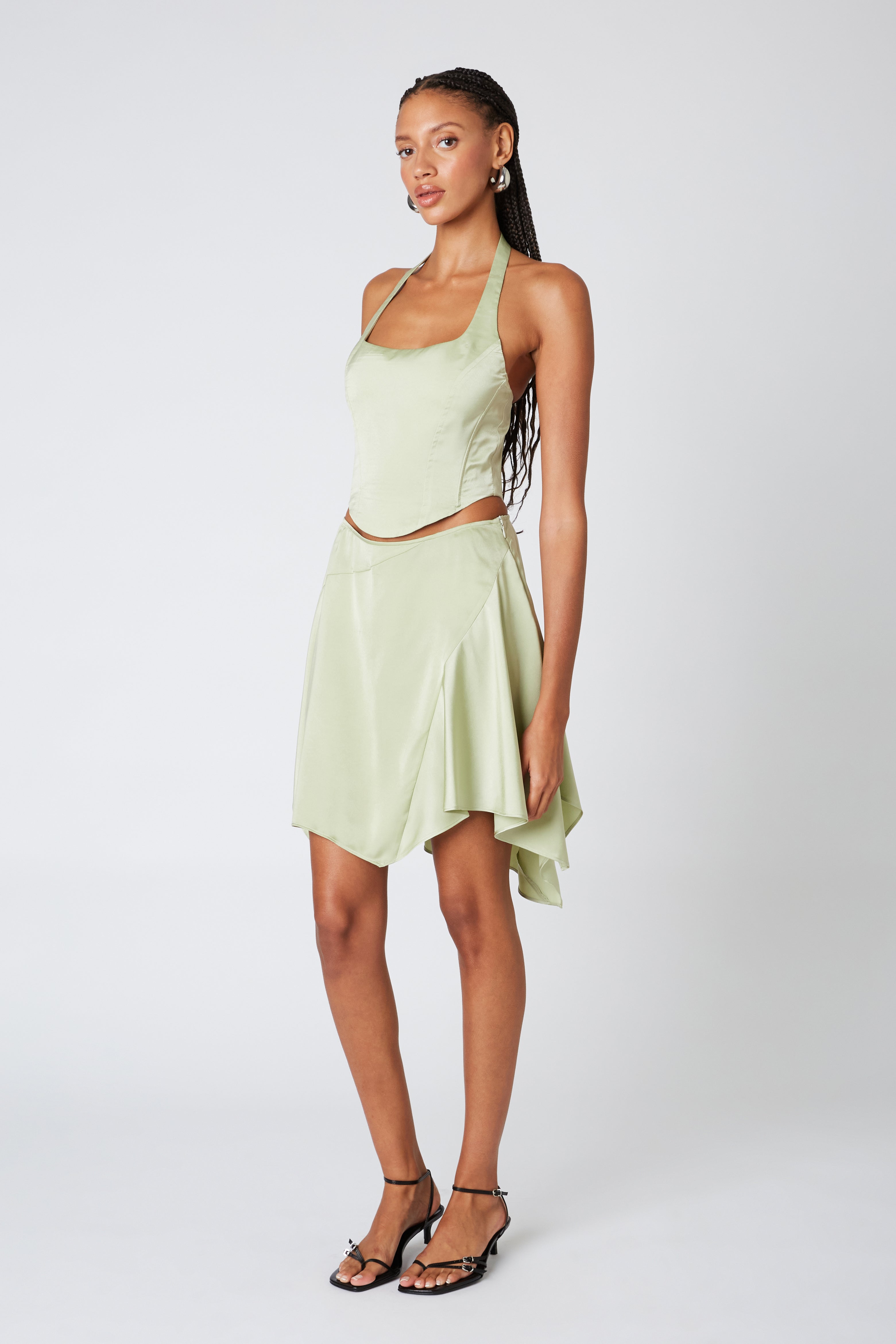 Anise Corset in sage side view