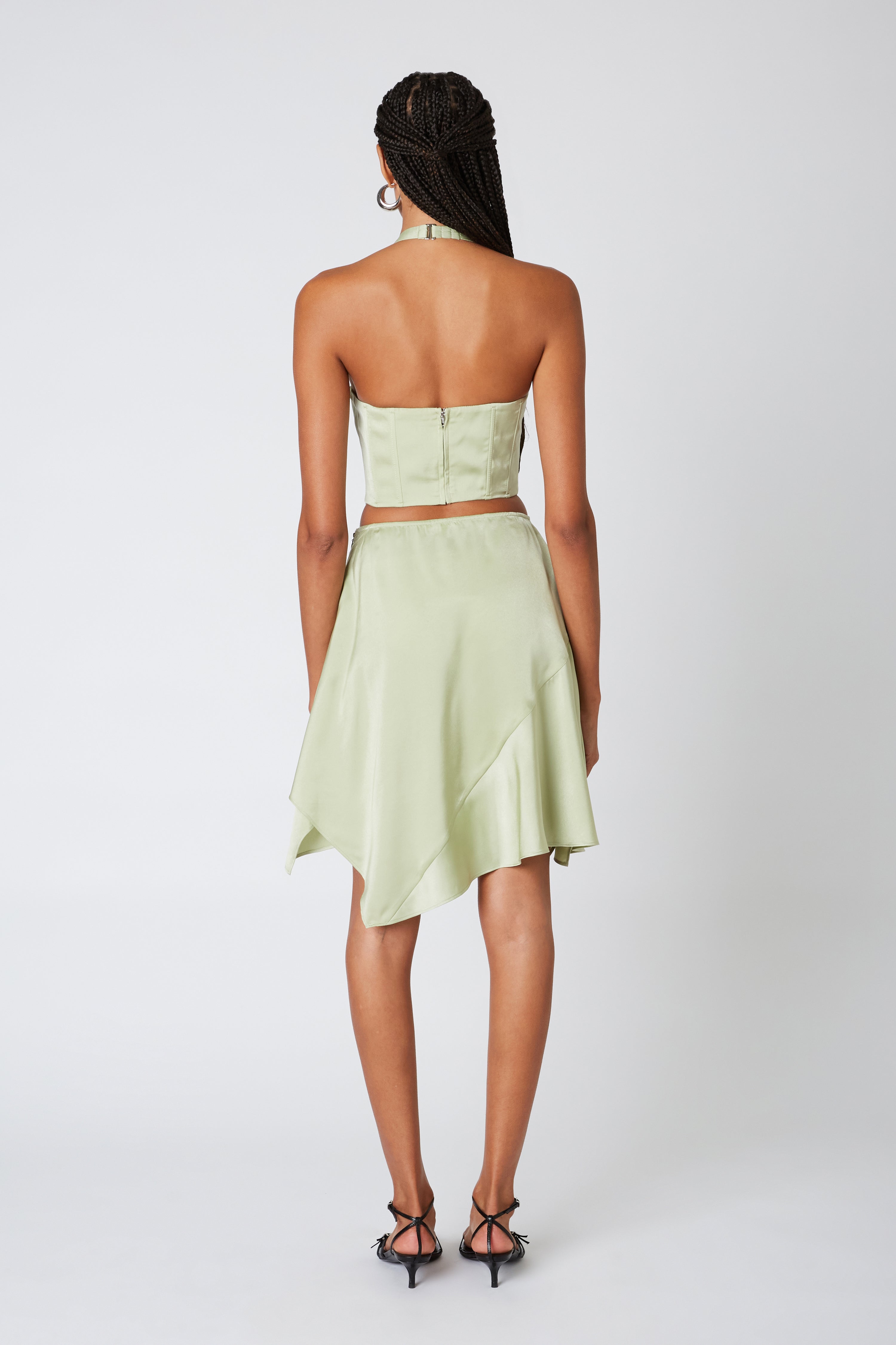 Anise Corset in sage back view