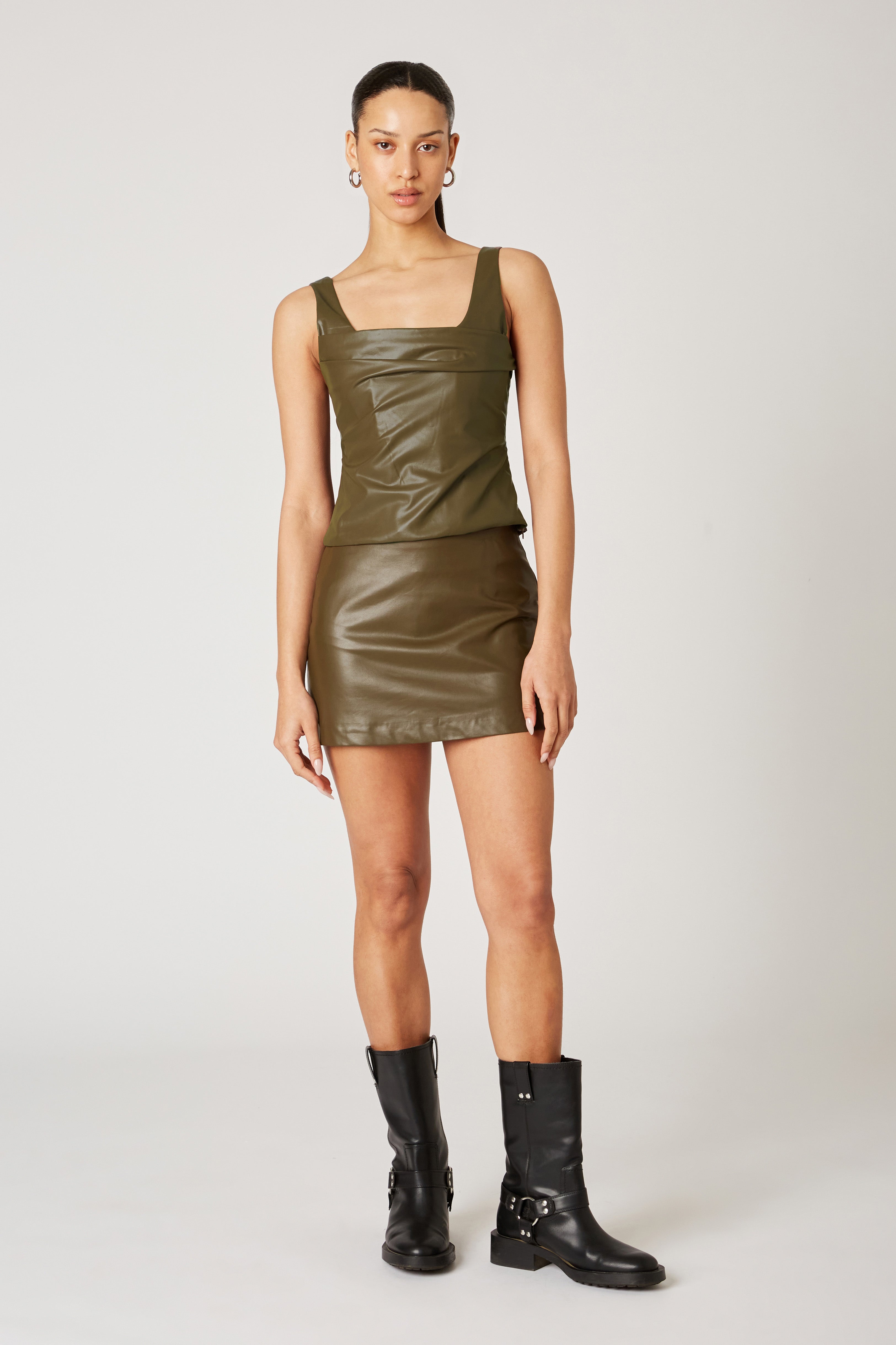Monique Top in khaki front view