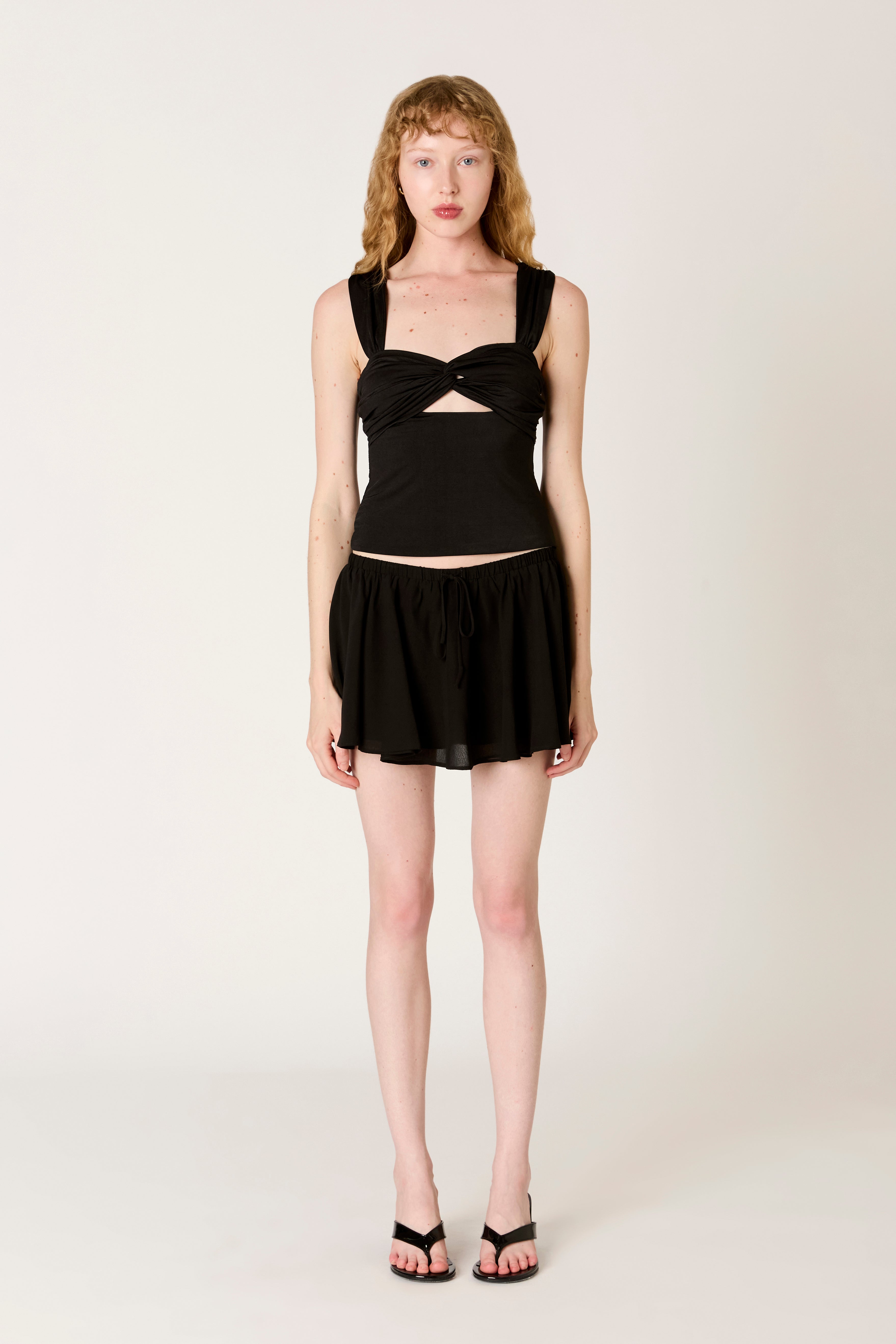 Izzy Top in black front view