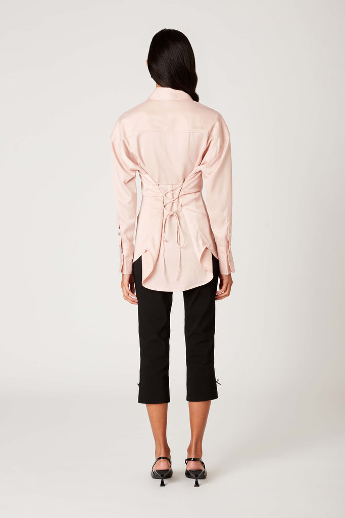 Jules Shirt in rose quartz back view