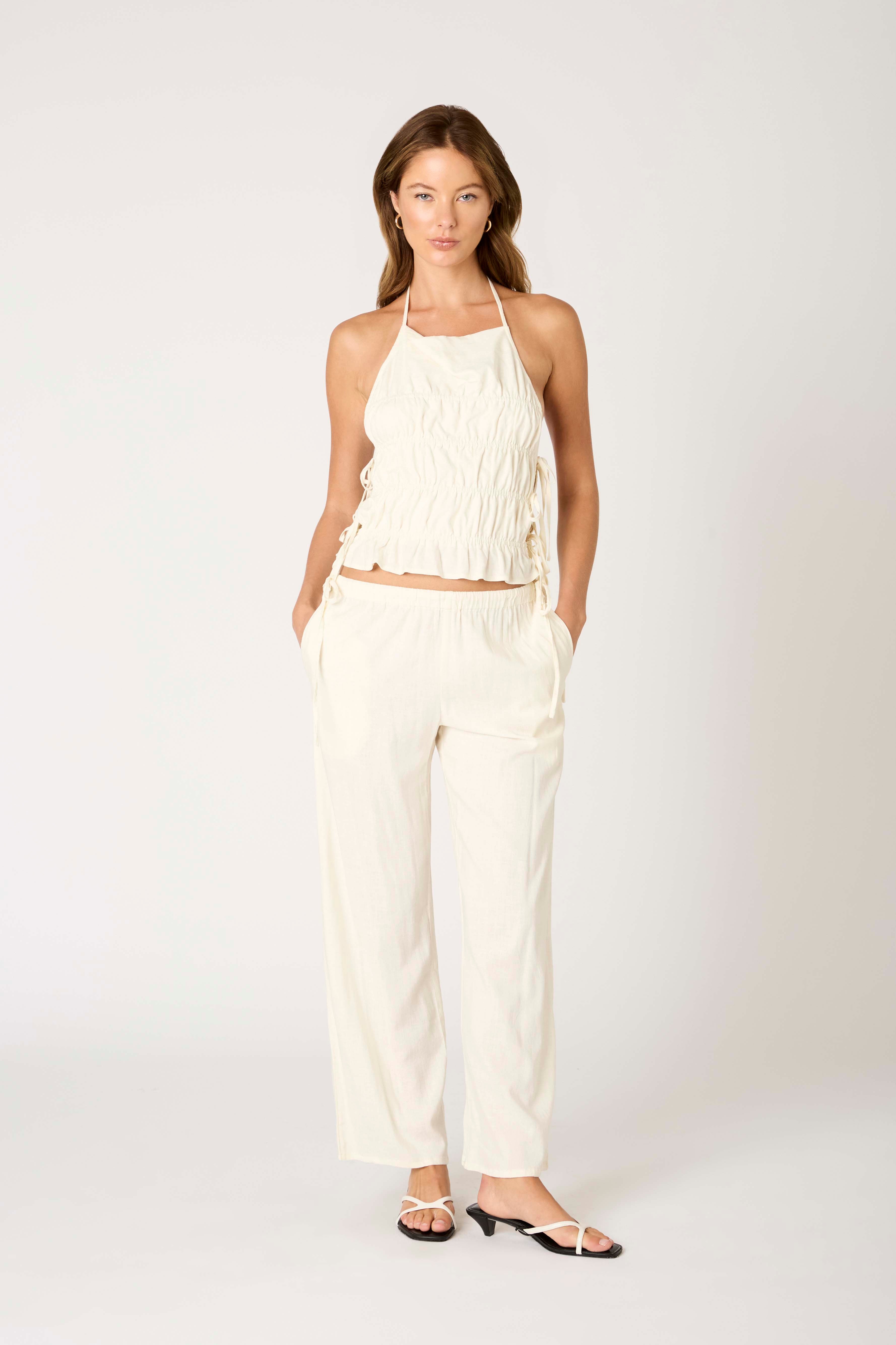 Alix Top in ivory front view