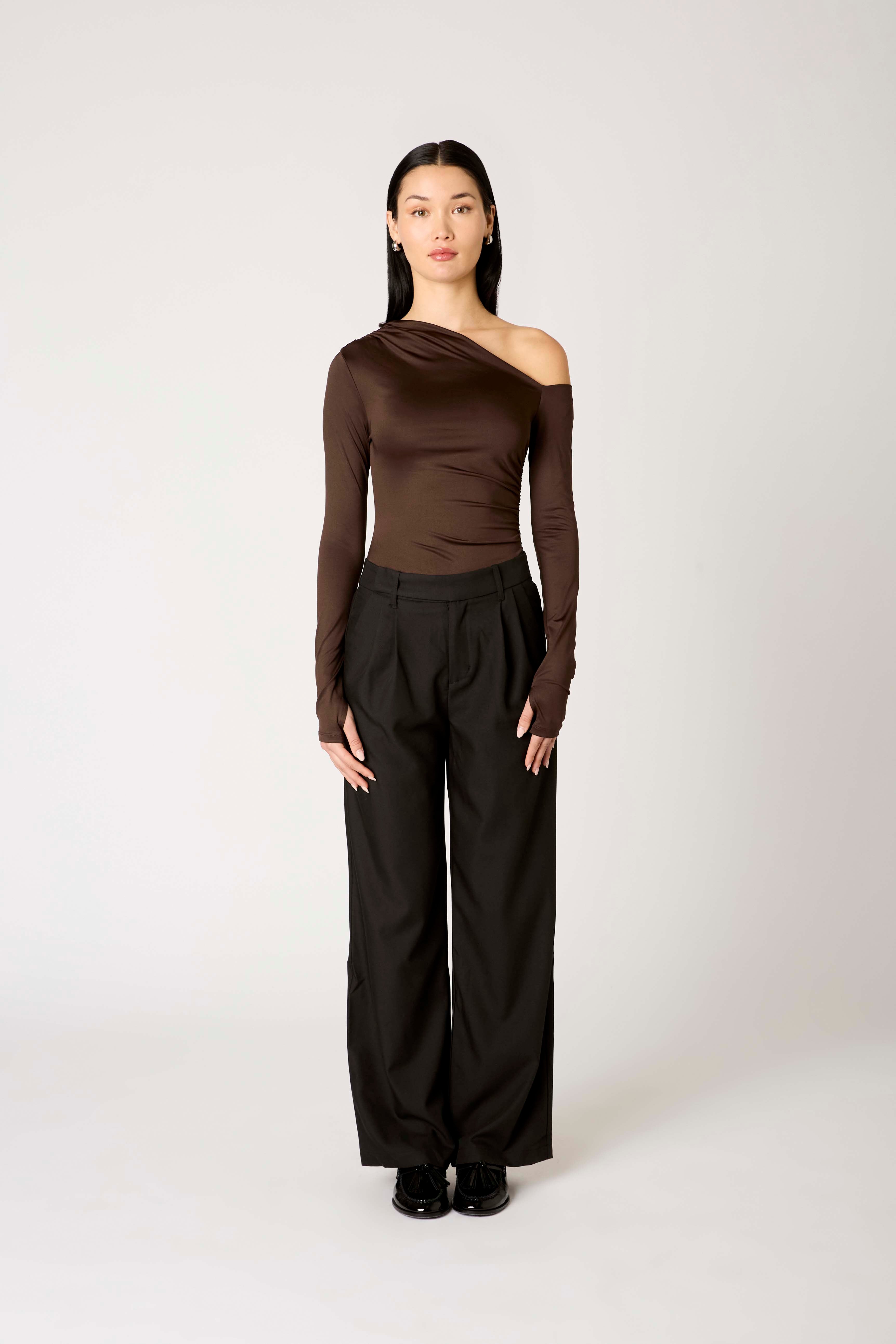 Cleo Top in espresso front view