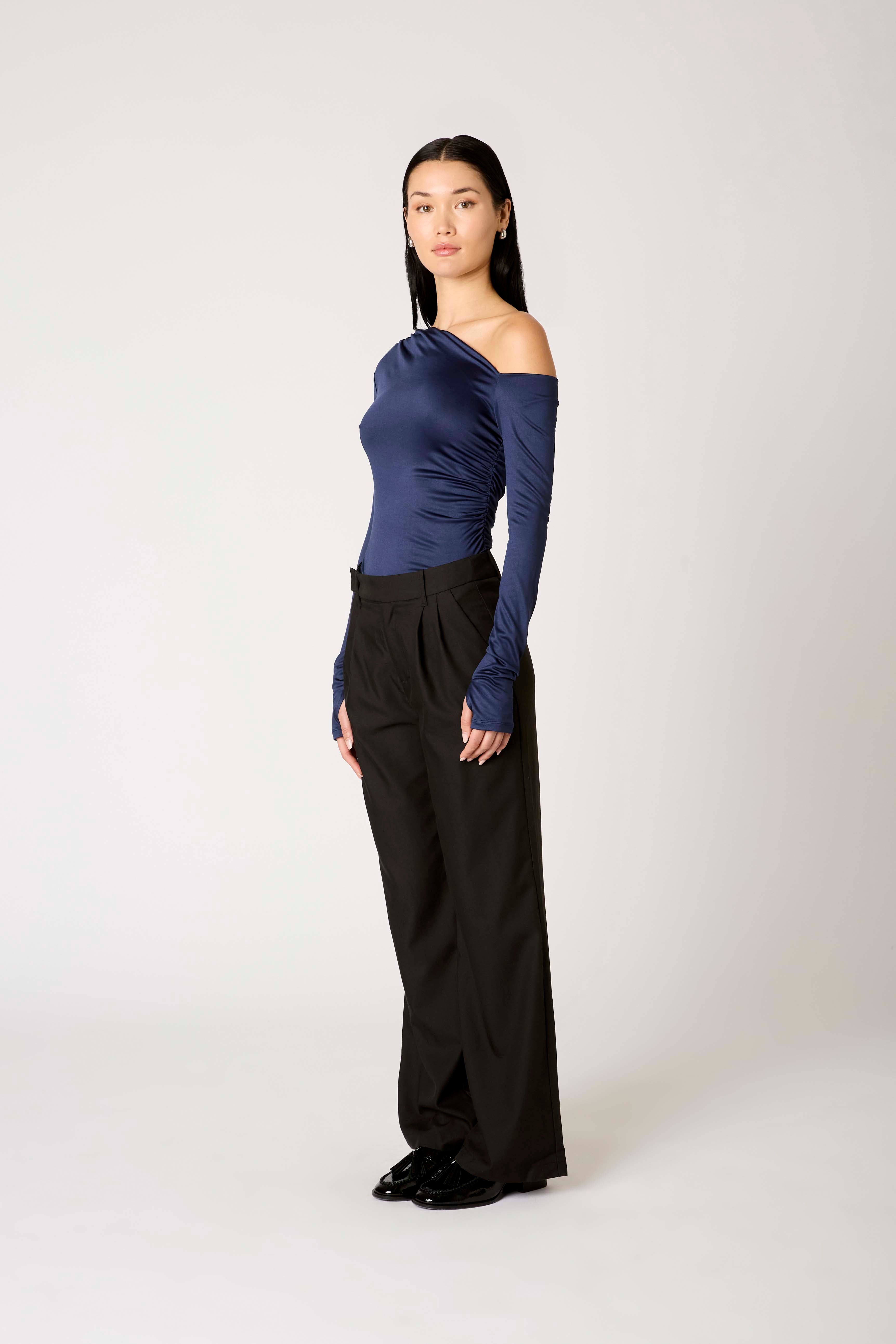 Cleo Top in navy side view