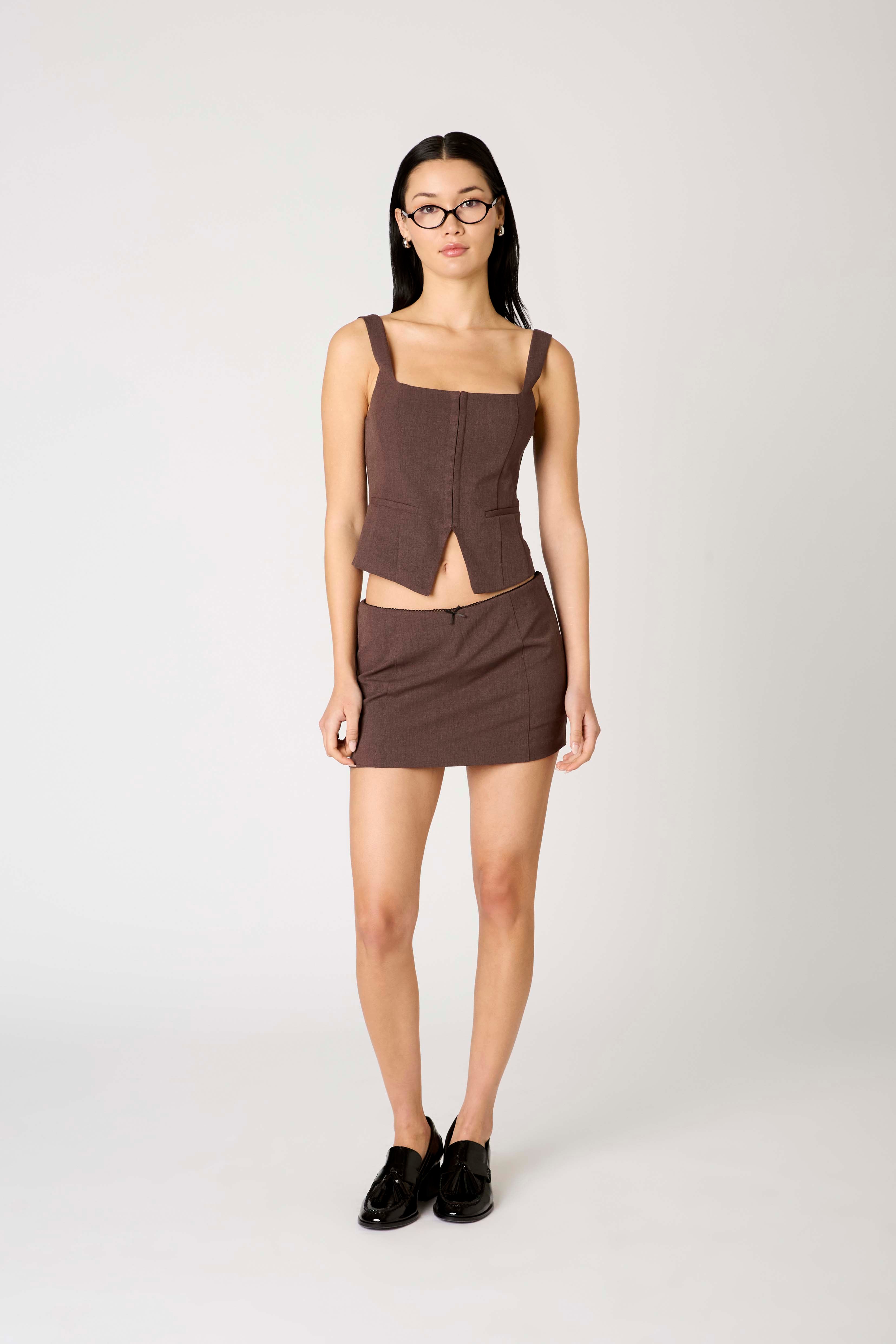 Brice Vest in brown front view