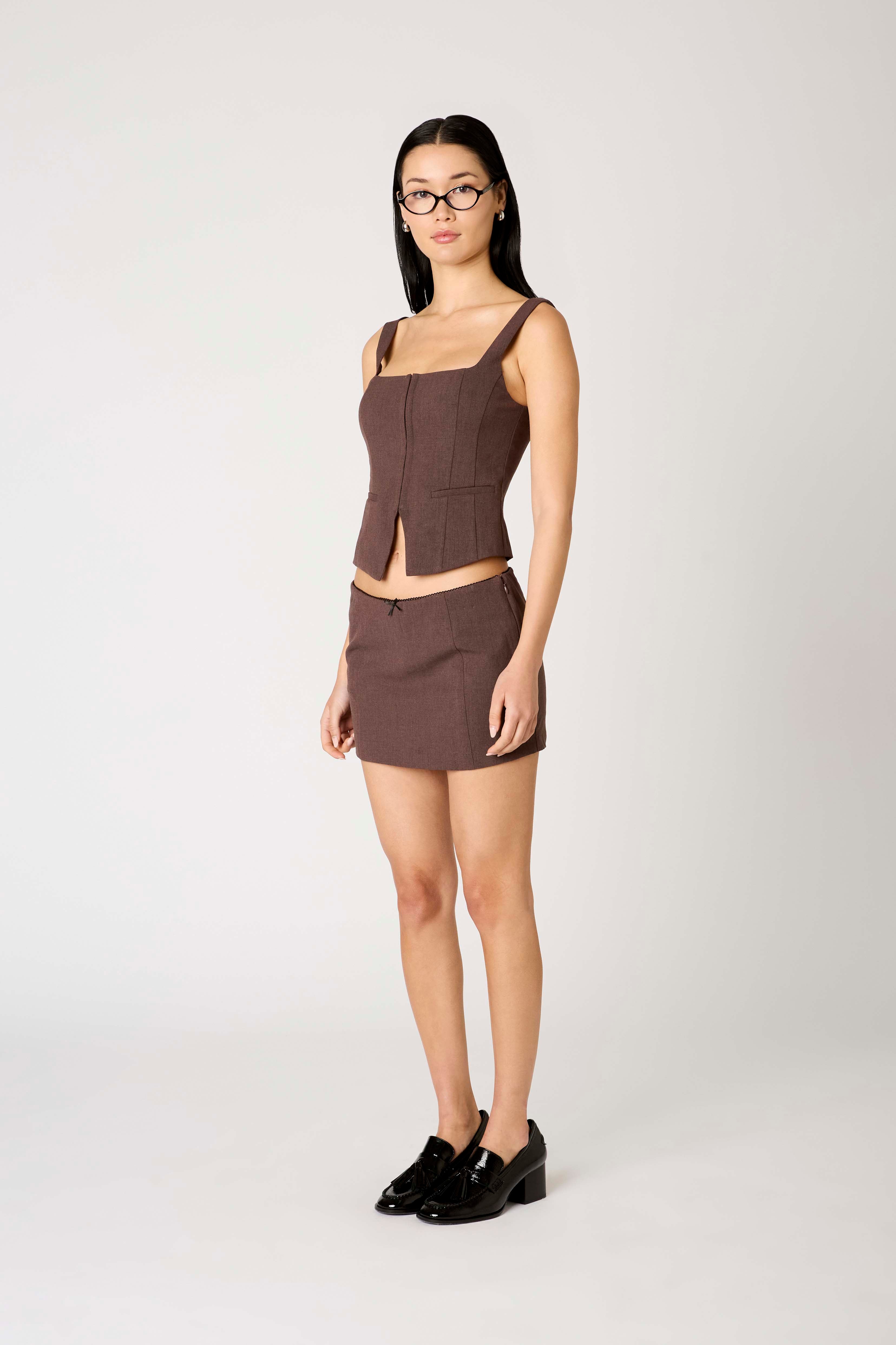 Brice Vest in brown side view