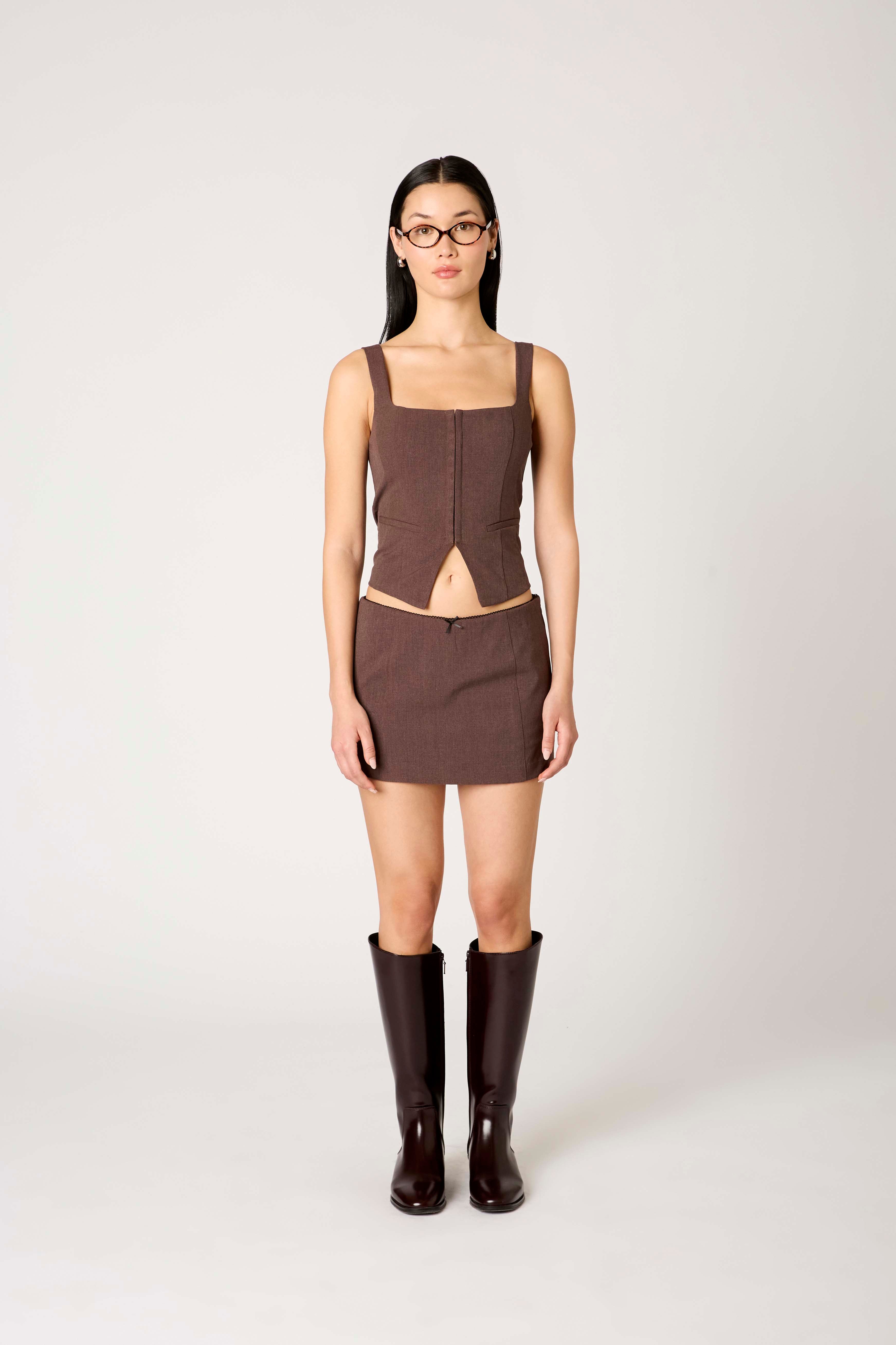 Brice Vest in brown front view
