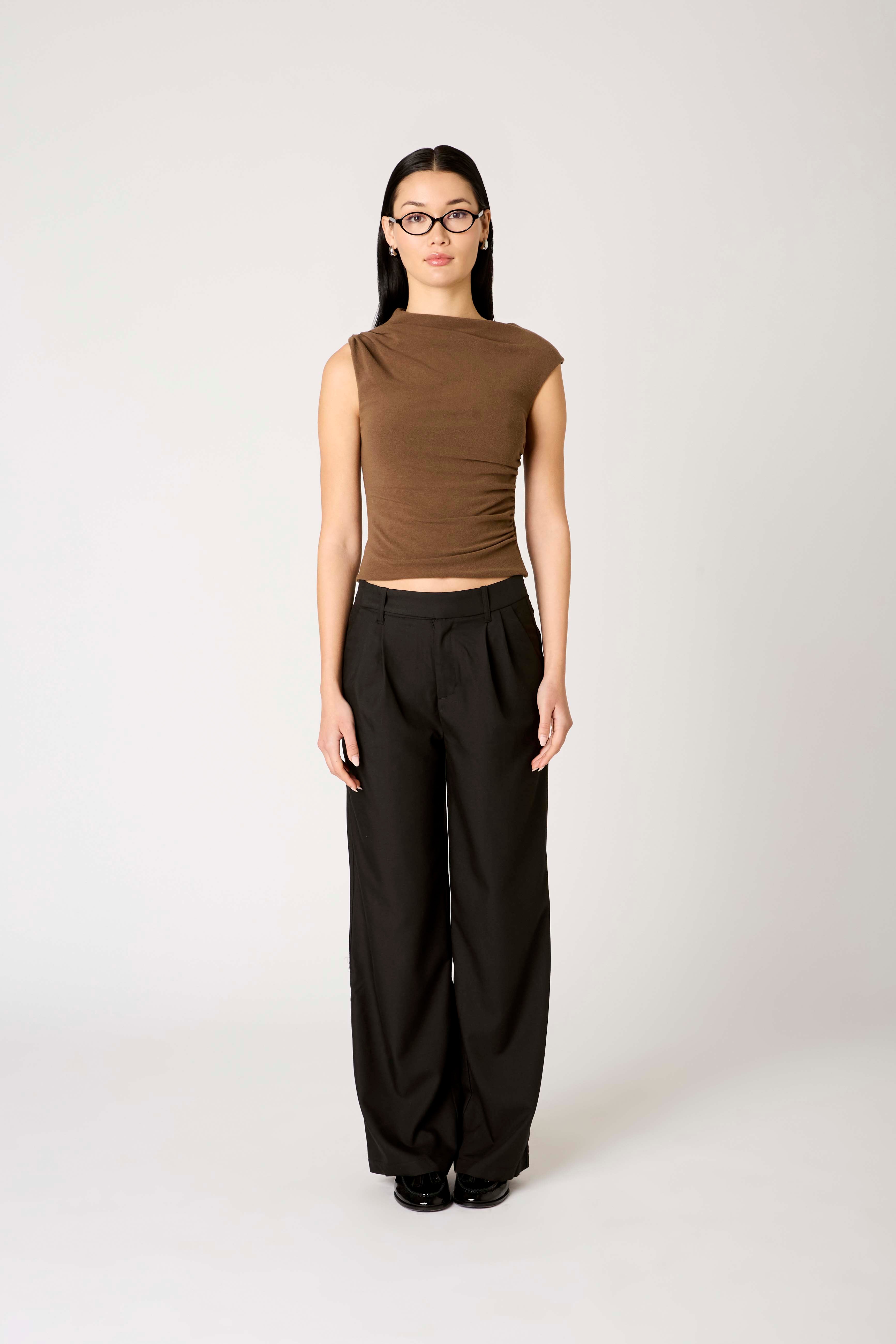 Marge Top in mocha front view