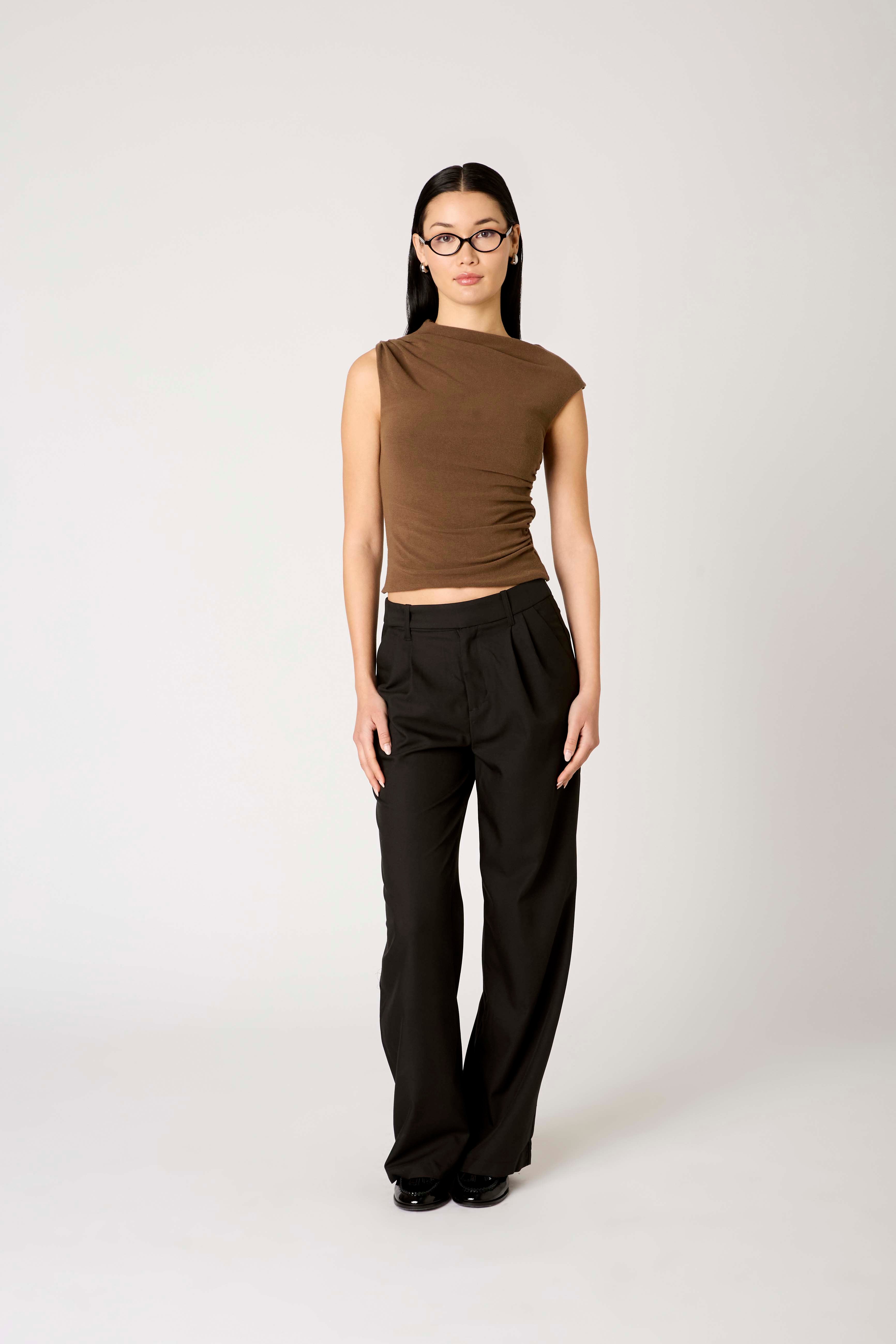 Marge Top in mocha front view