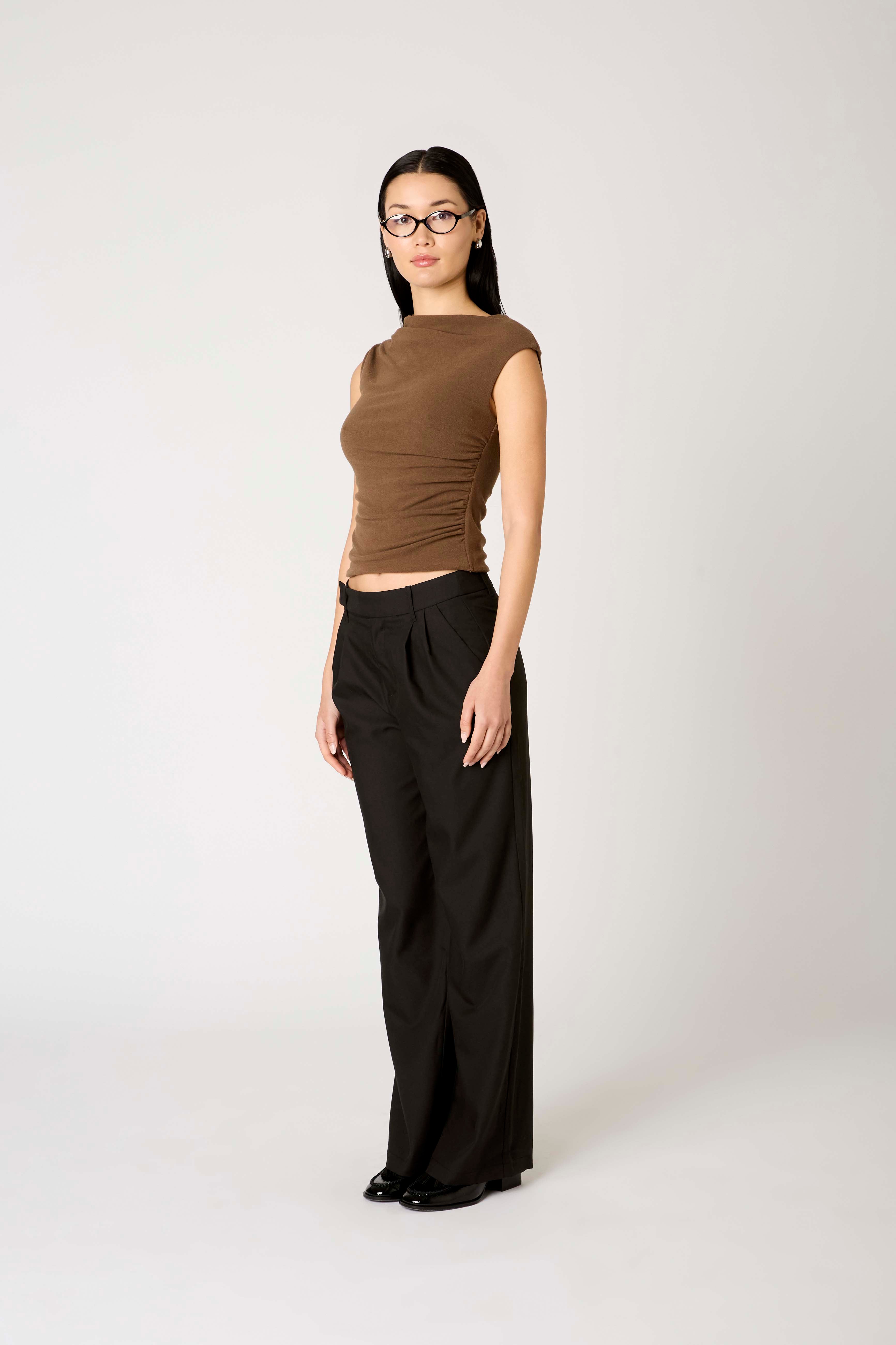 Marge Top in mocha side view